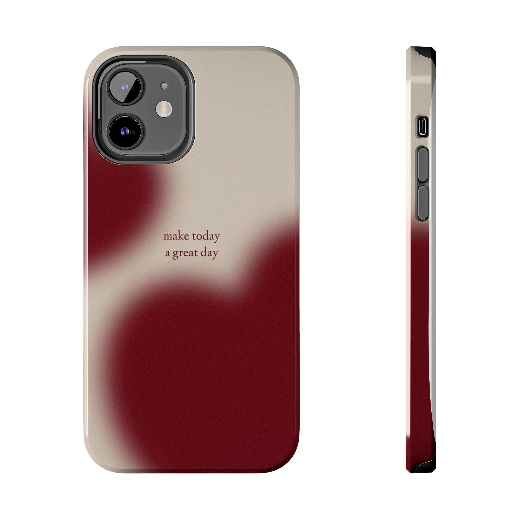 Red and Beige Phone Case Slim and Protective Phone Case