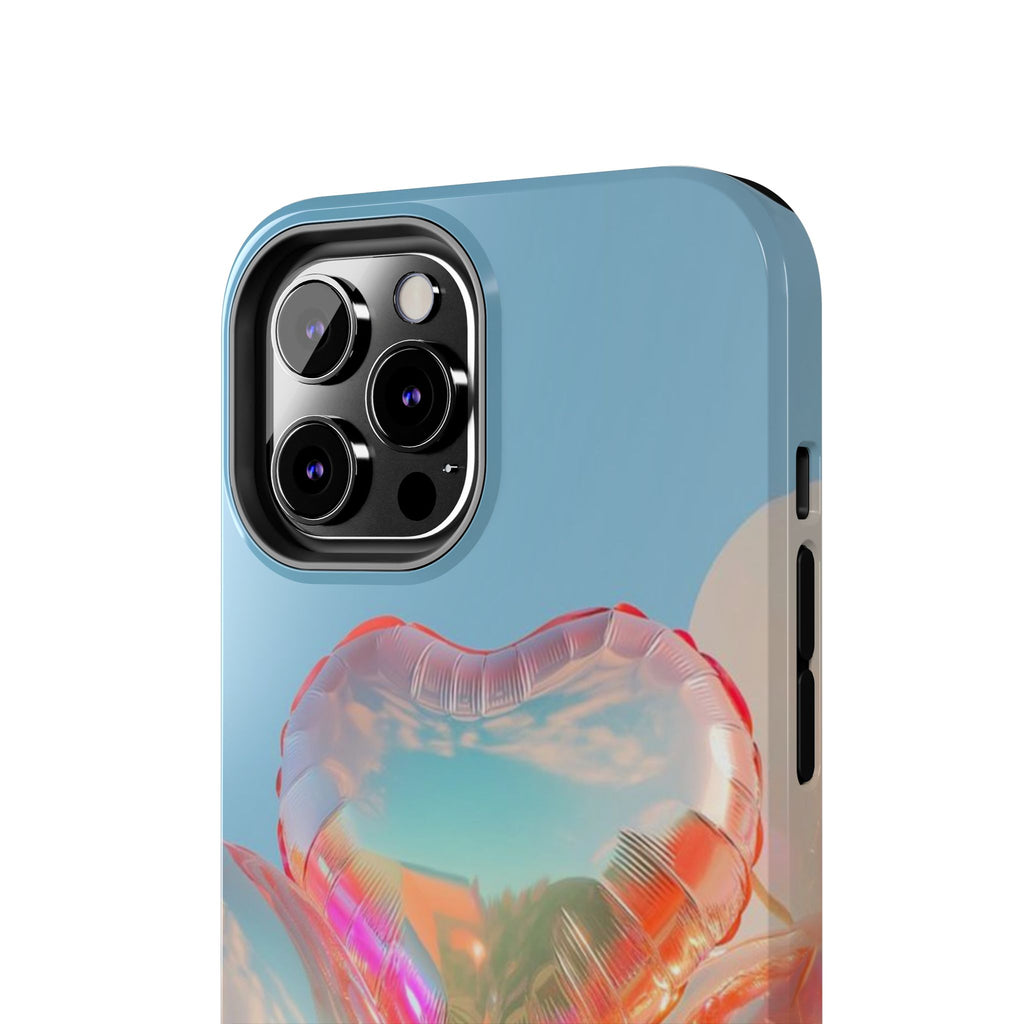Heart Balloon Phone Case, Iridescent Love Design, iPhone & Samsung Protective Cover, Cute Aesthetic Fun, Girls Women Unique Gift