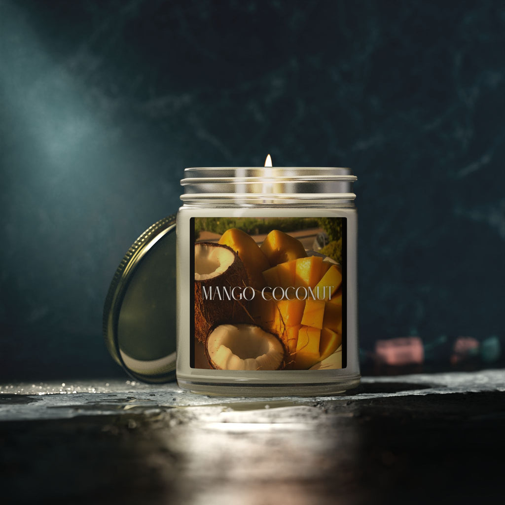 Mango Coconut Scented Candle, Coconut Apricot Wax, Tropical Home Aroma, Refreshing Scent, Summer Decor Gift, 4oz & 9oz