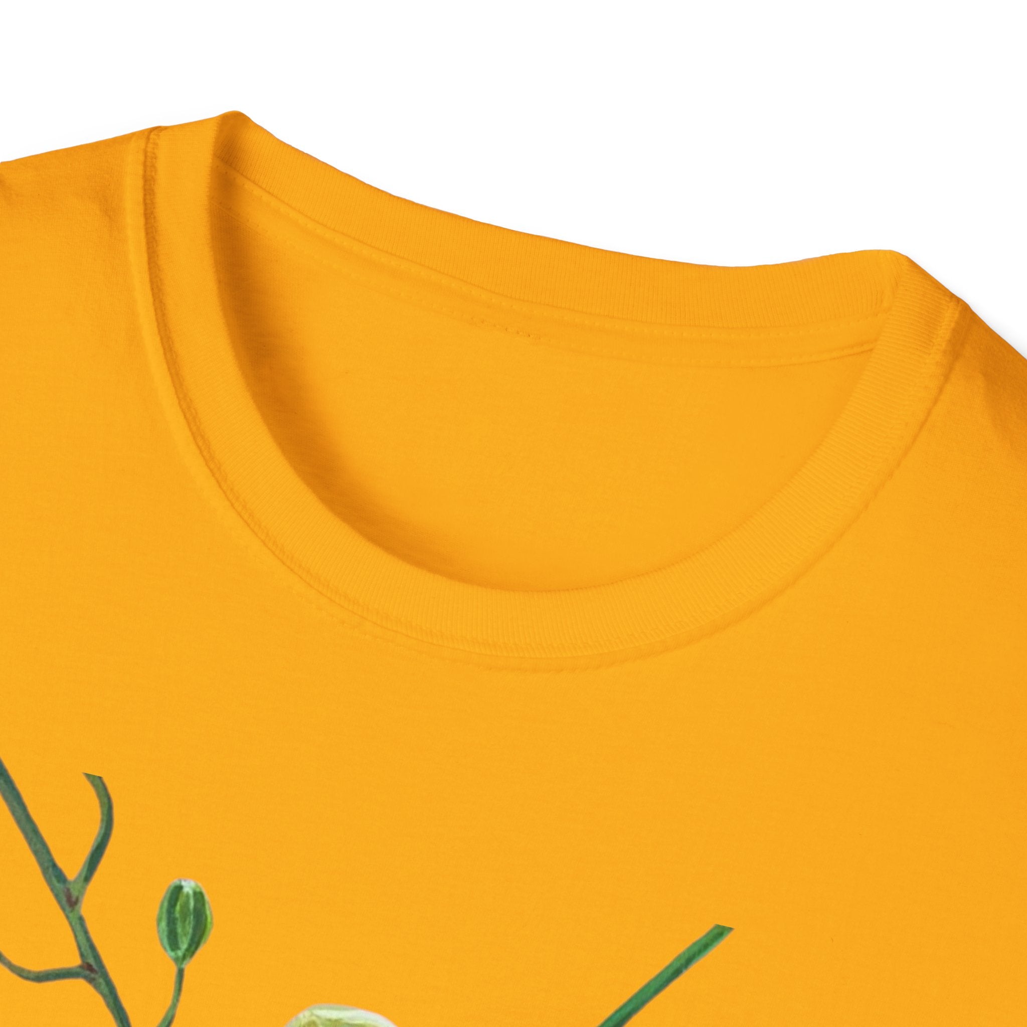 Green Orchid T-Shirt, Botanical Floral Graphic Tee, Nature Plant Art Shirt, Soft Cotton Apparel, Unique Gift for Women Men