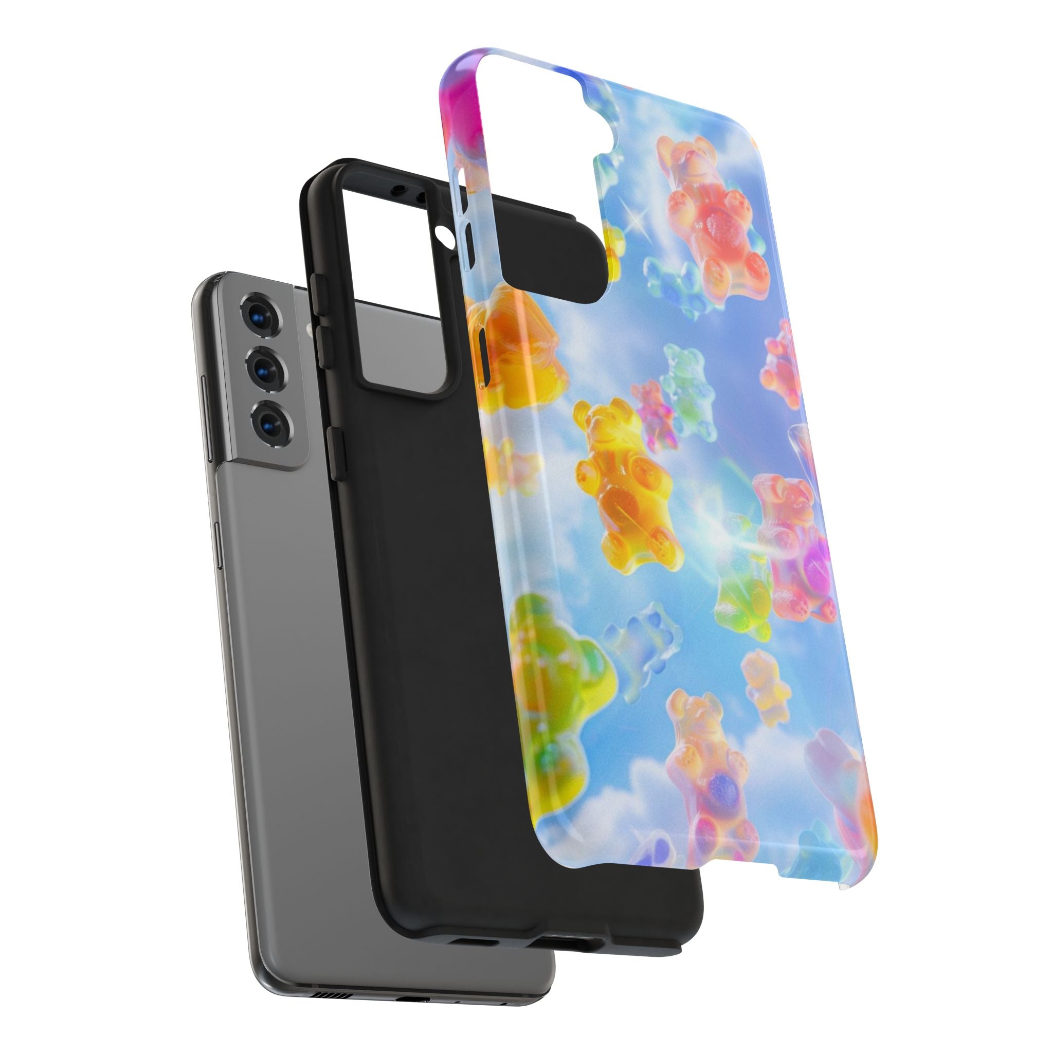 Gummy Bear Phone Case, Colorful Candy Design, iPhone & Samsung Protective Cover, Cute Sweet Fun, Girls Women Unique Gift