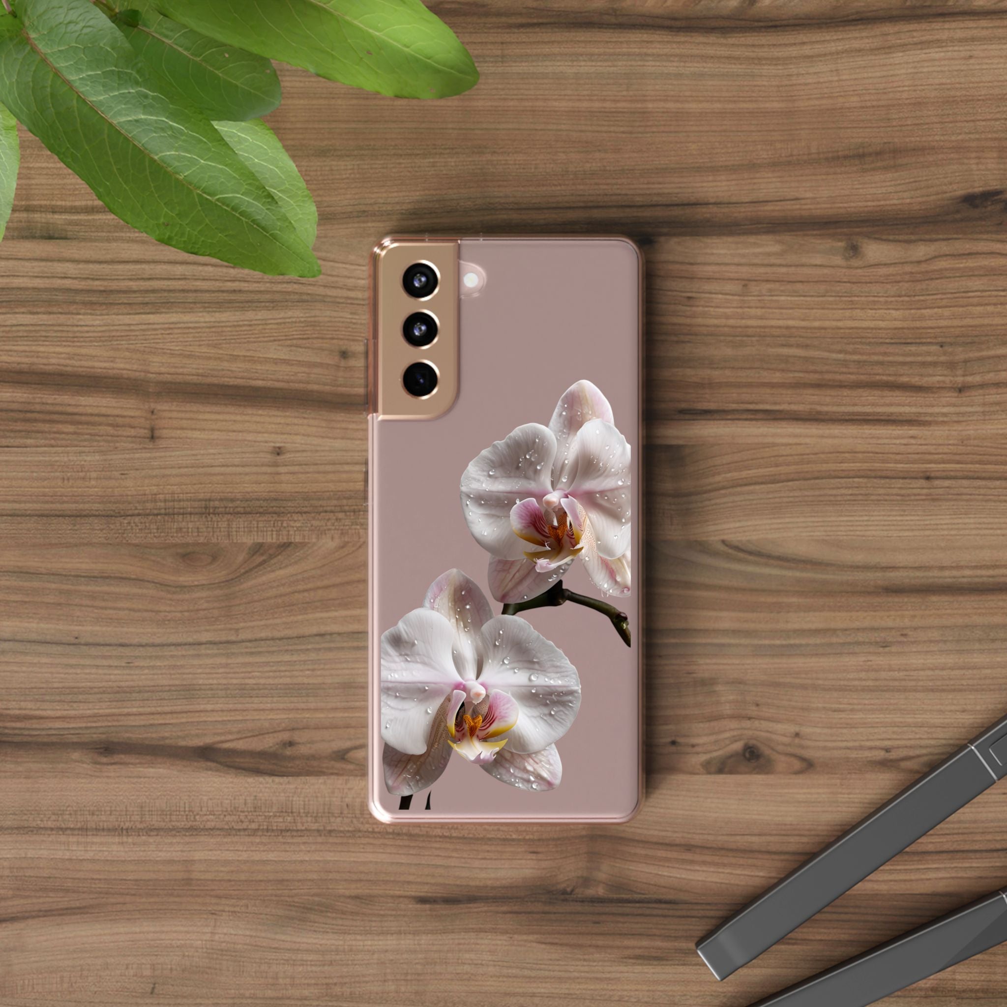 Clear Orchid Phone Case, Protective Case for iPhone, Samsung, Android