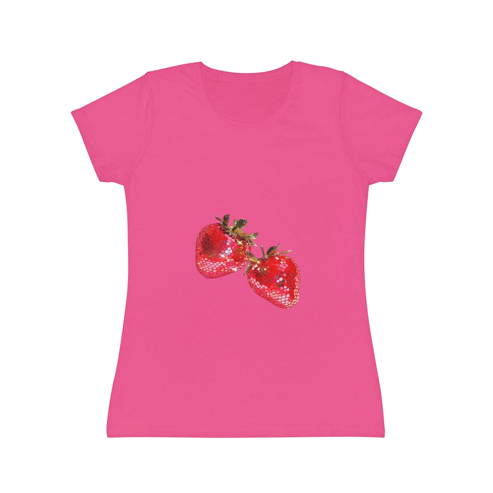 Disco Strawberry T-Shirt, Sweet Fruit Graphic Tee, Summer Picnic Style, Soft Cotton Apparel, Unique Gift for Women Girls