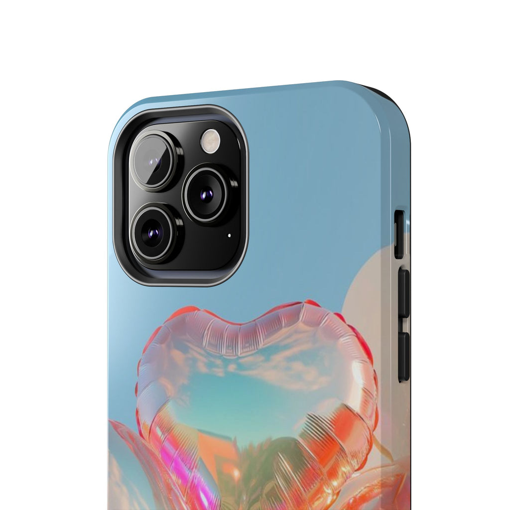 Heart Balloon Phone Case, Iridescent Love Design, iPhone & Samsung Protective Cover, Cute Aesthetic Fun, Girls Women Unique Gift