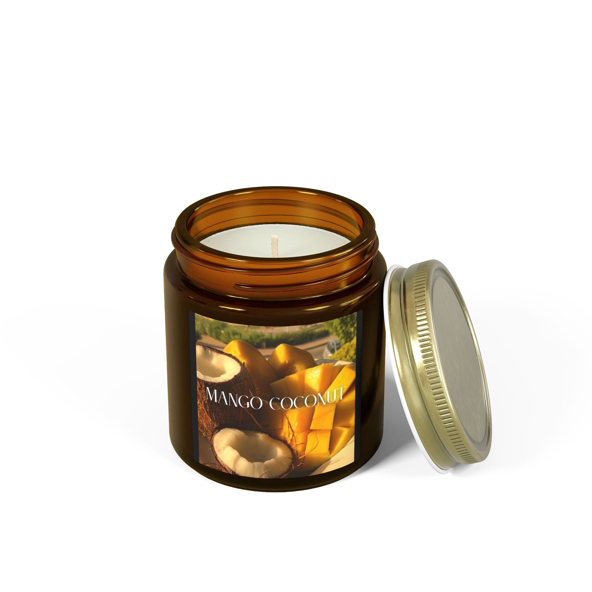 Mango Coconut Scented Candle, Coconut Apricot Wax, Tropical Home Aroma, Refreshing Scent, Summer Decor Gift, 4oz & 9oz