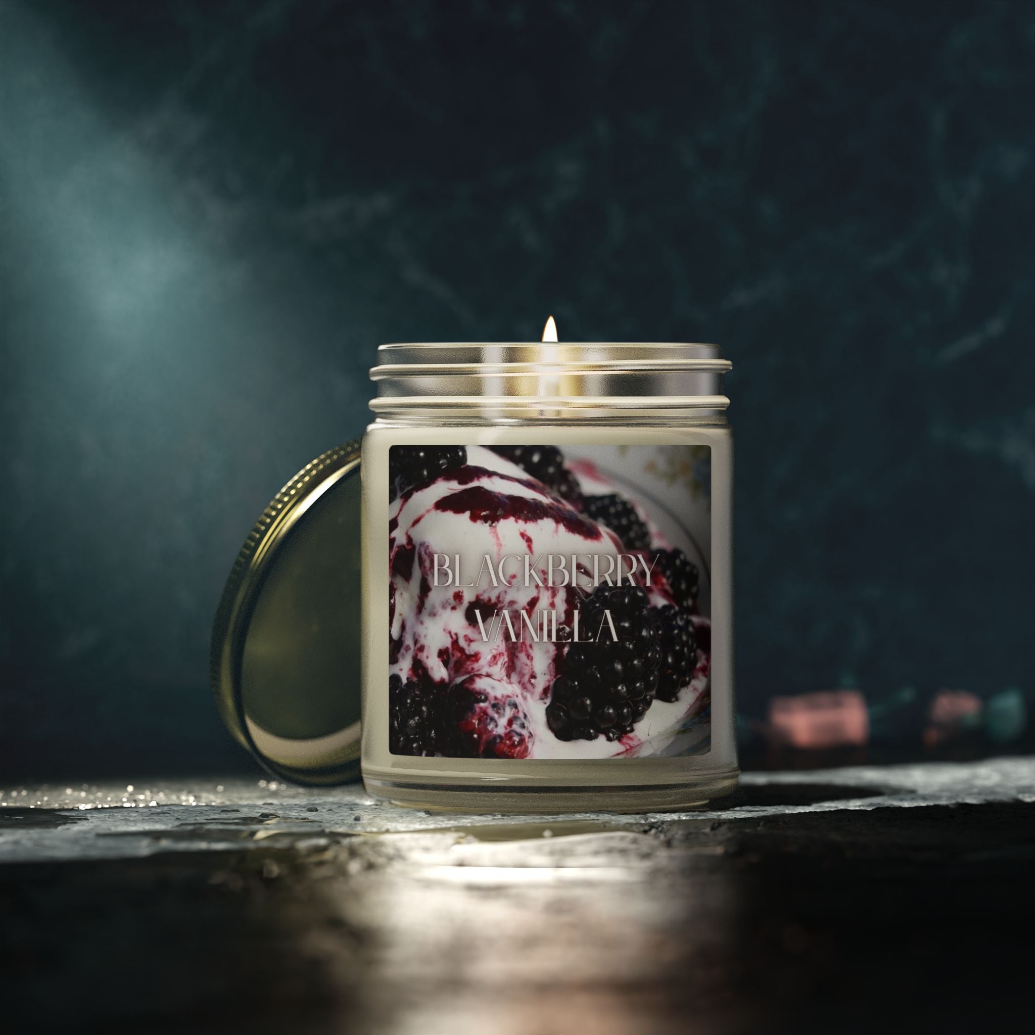 Blackberry Vanilla Scented Candle, Coconut Apricot Wax, Sweet Berry Scent, Fruity Warm Fragrance, Relaxing Home Decor, 4oz & 9oz
