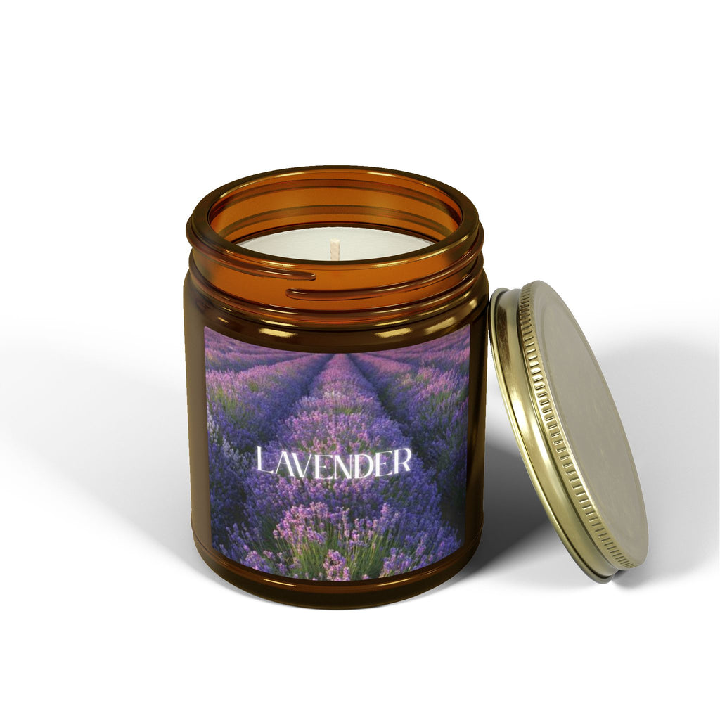 Lavender Scented Candle, Coconut Apricot Wax, Relaxing Home Fragrance, Calming Stress Relief Aroma, Bedroom Decor Gift, 4oz & 9oz