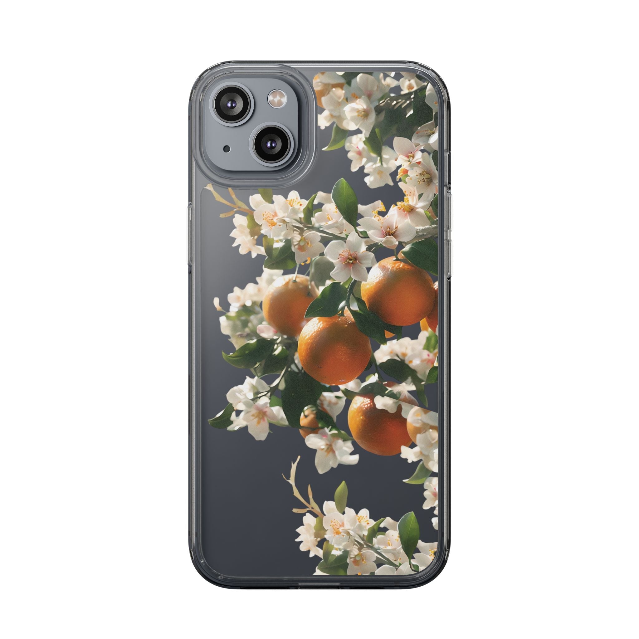 Citrus Blossom Floral Clear Phone Case, Protective Gift for Her, iPhone, Samsung, Google, Huawei