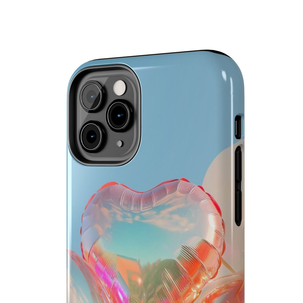 Heart Balloon Phone Case, Iridescent Love Design, iPhone & Samsung Protective Cover, Cute Aesthetic Fun, Girls Women Unique Gift