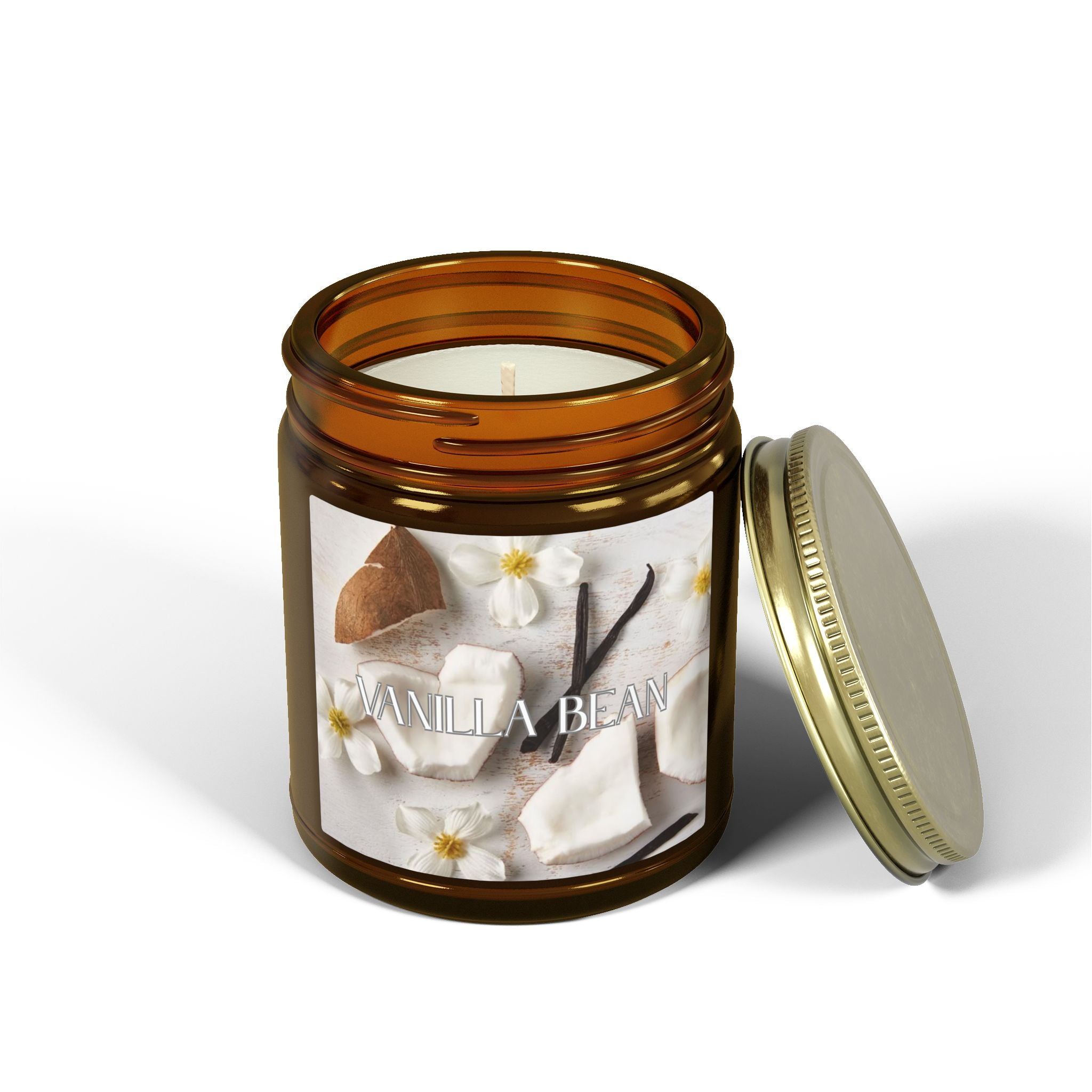 Vanilla Bean Scented Candle, Coconut Apricot Wax, Cozy Home Fragrance, Long Lasting Clean Burn, Aromatherapy Gift, 4oz & 9oz