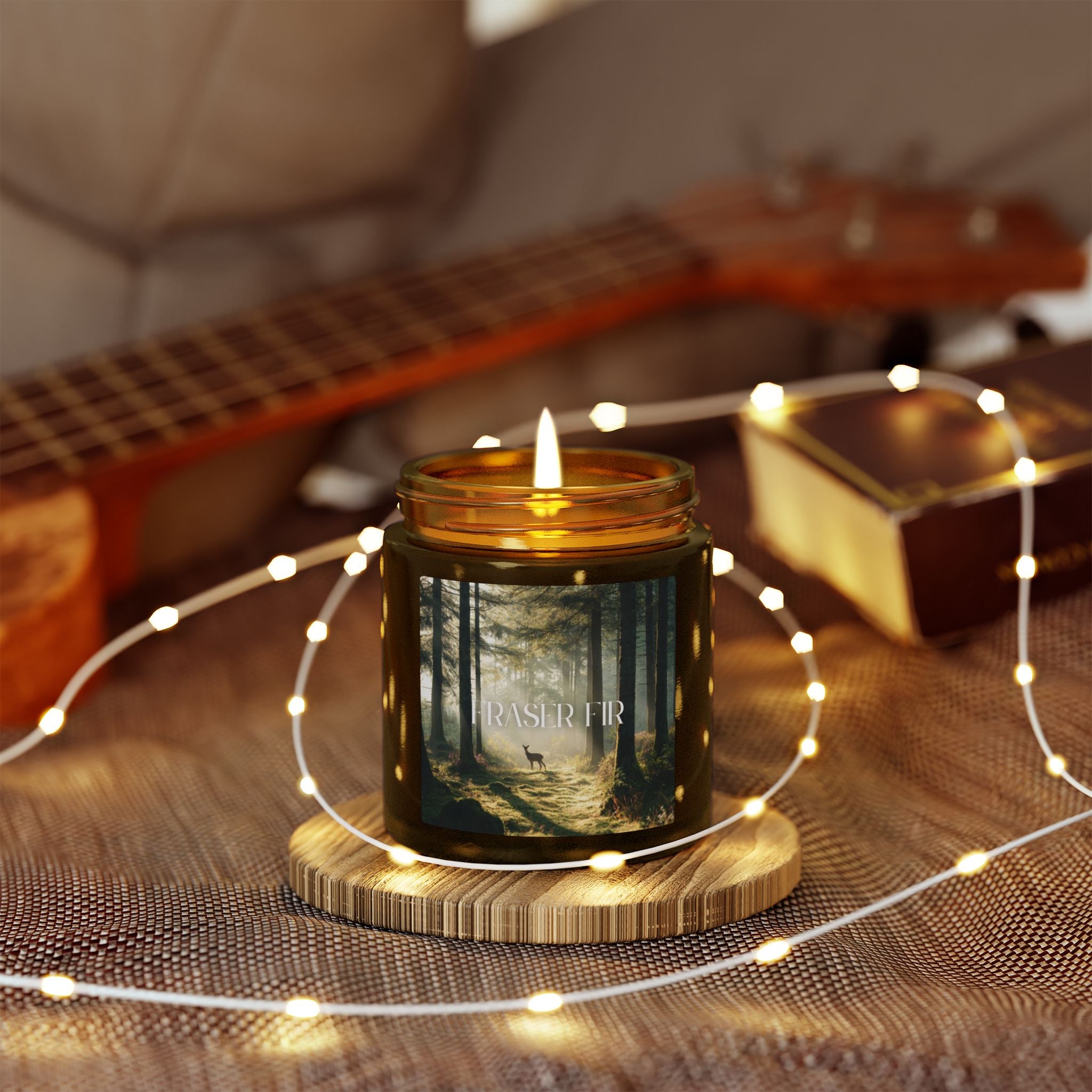 Pine Forest Scented Candle, Coconut Apricot Wax, Fresh Forest Scent, Winter Holiday Aroma, Woodsy Home Decor Gift, 4oz & 9oz