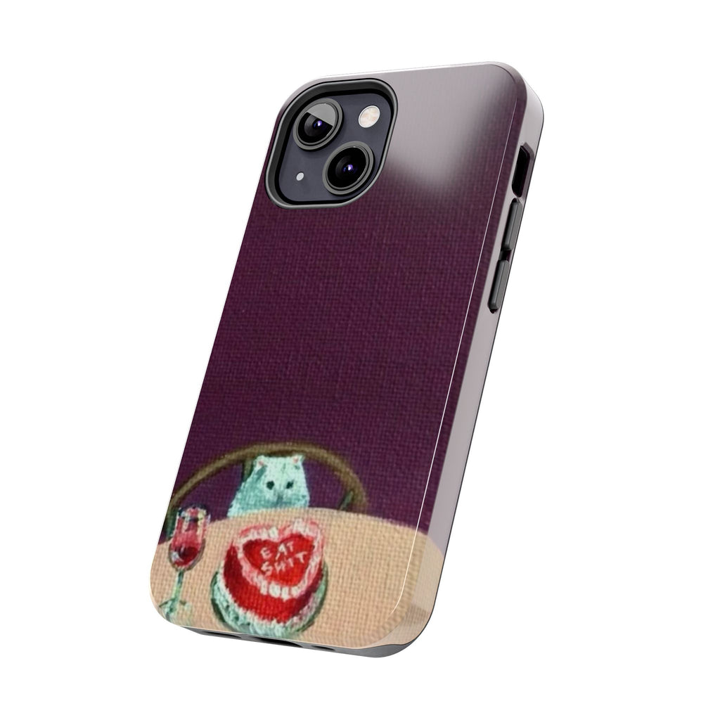 Cute Cat Phone Case, Funny Pet Animal Design, iPhone & Samsung Protective Cover, Birthday Cake Art, Unique Gift for Cat Lovers