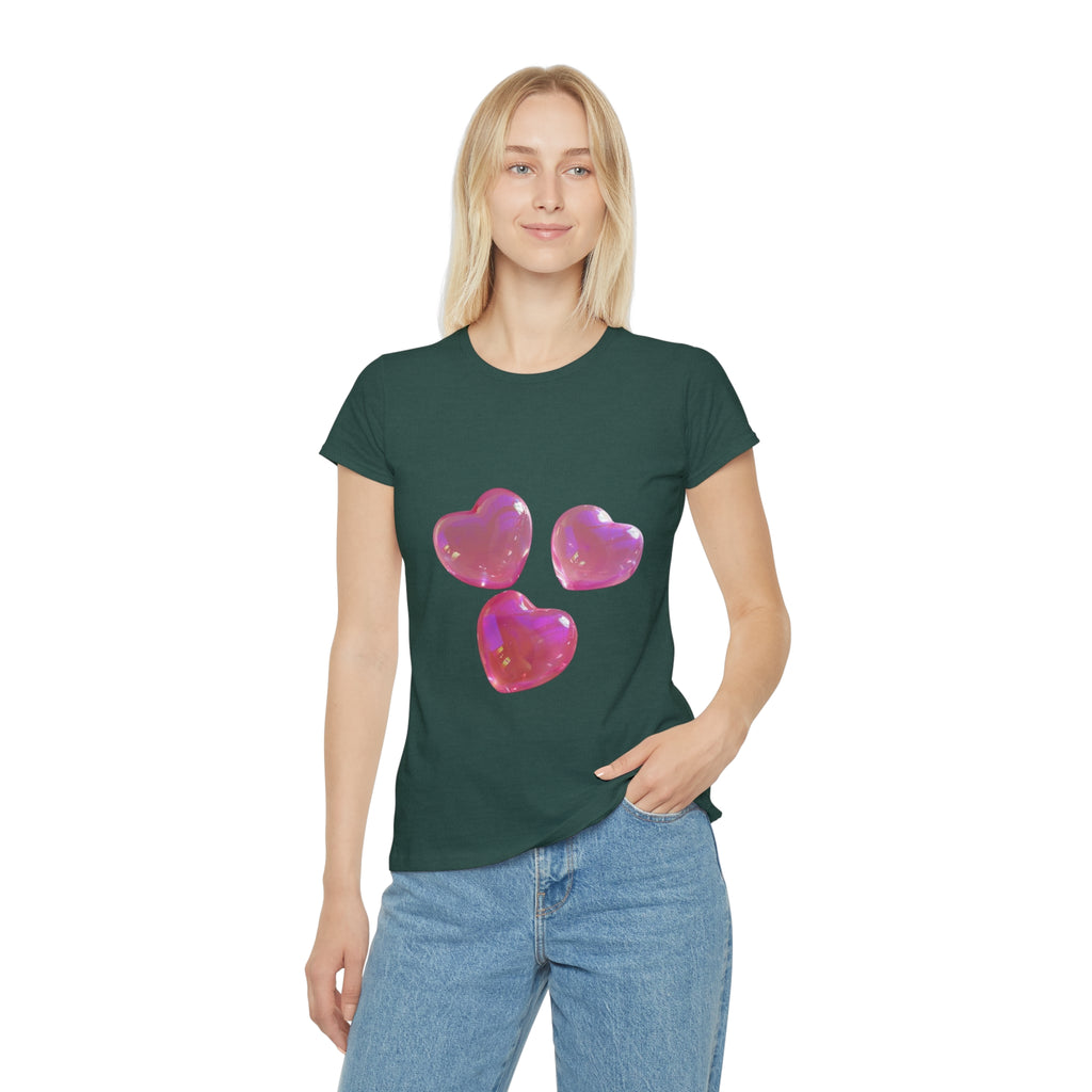 Jelly Pink Hearts T-Shirt, Cute Love Graphic Tee, Aesthetic Heart Design, Soft Cotton Apparel, Unique Gift for Women Girls