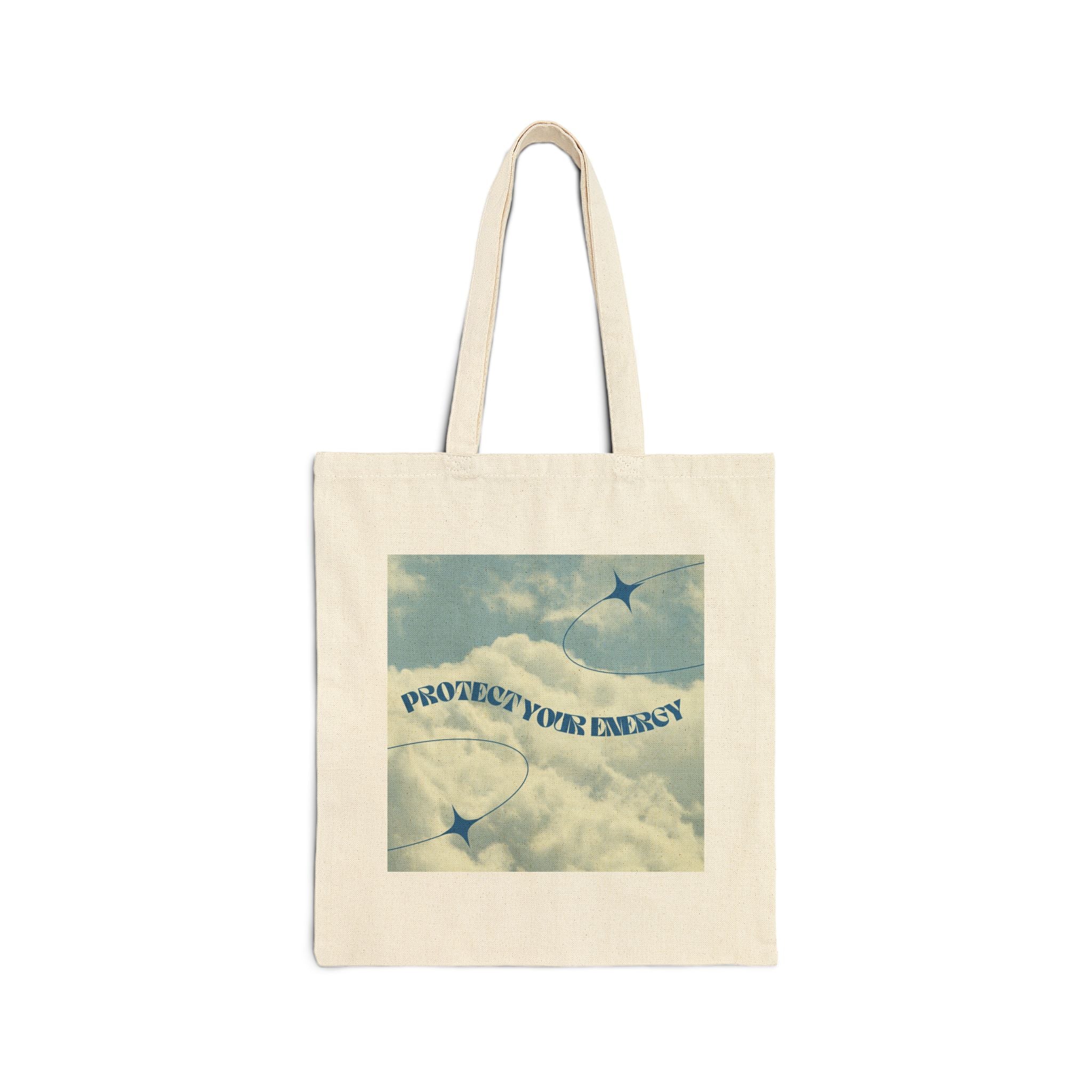 Fun Cotton Tote Bag, Protect Your Energy Tote, Shopping Bag, Eco-Friendly Grocery Bag