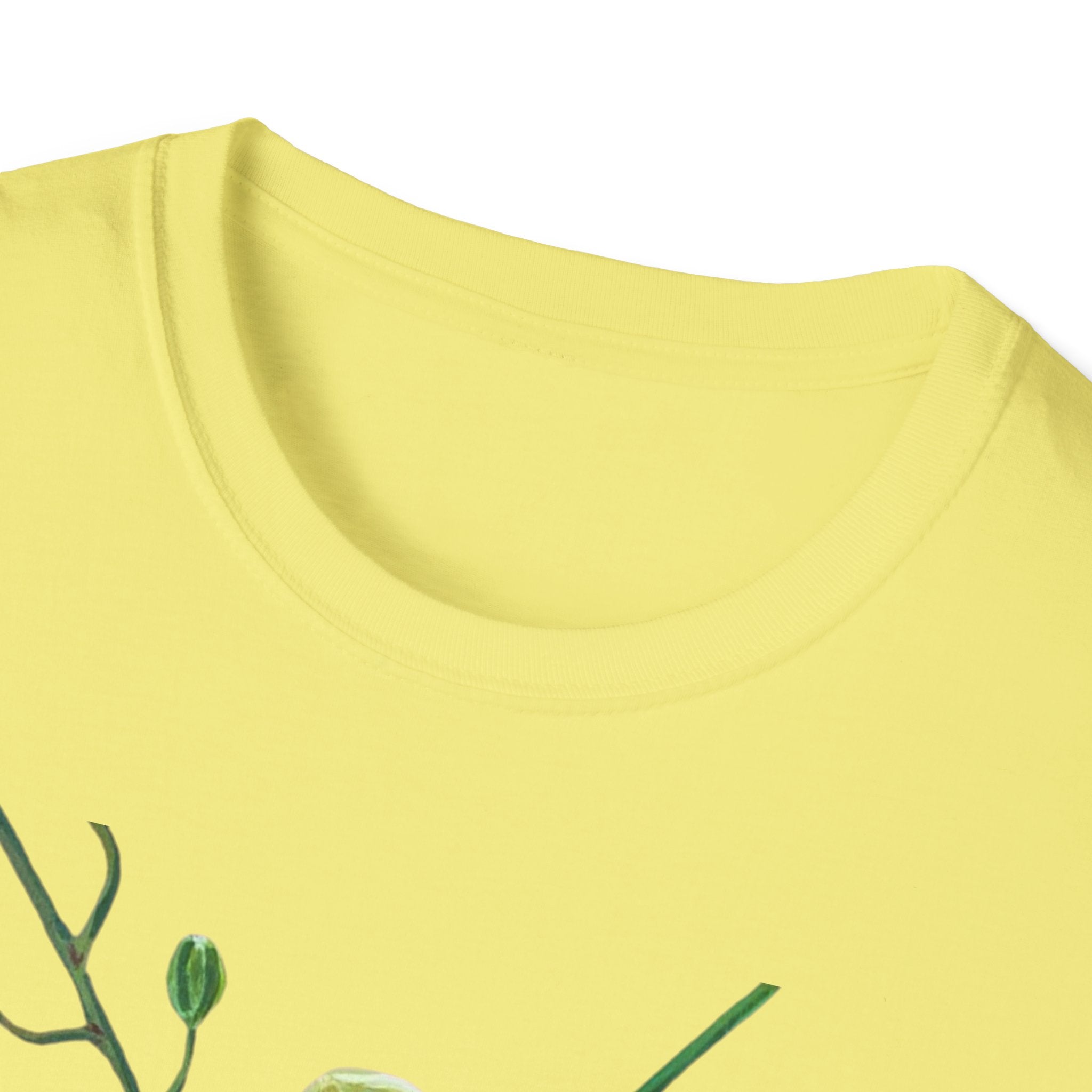 Green Orchid T-Shirt, Botanical Floral Graphic Tee, Nature Plant Art Shirt, Soft Cotton Apparel, Unique Gift for Women Men