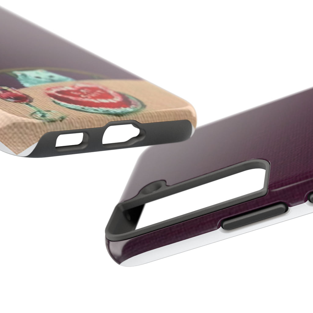 Cute Cat Phone Case, Funny Pet Animal Design, iPhone & Samsung Protective Cover, Birthday Cake Art, Unique Gift for Cat Lovers