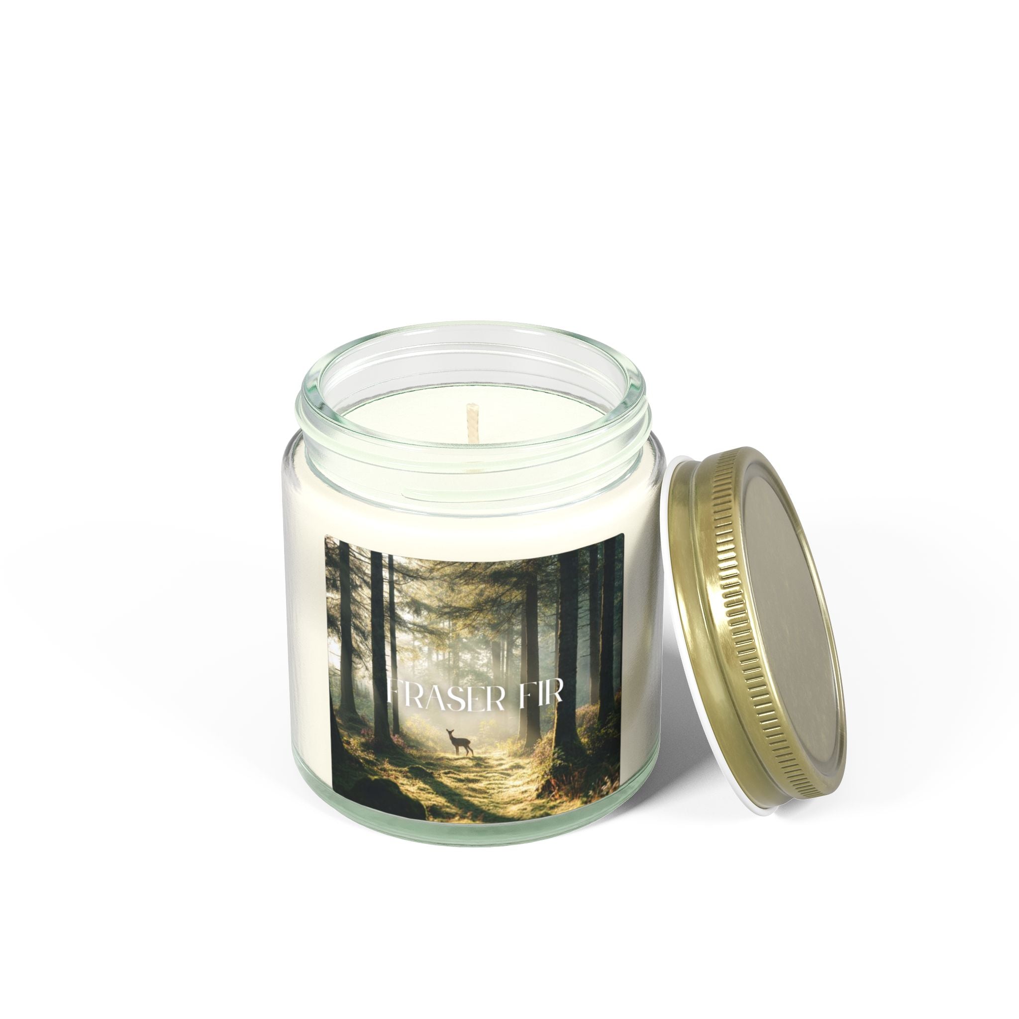 Pine Forest Scented Candle, Coconut Apricot Wax, Fresh Forest Scent, Winter Holiday Aroma, Woodsy Home Decor Gift, 4oz & 9oz