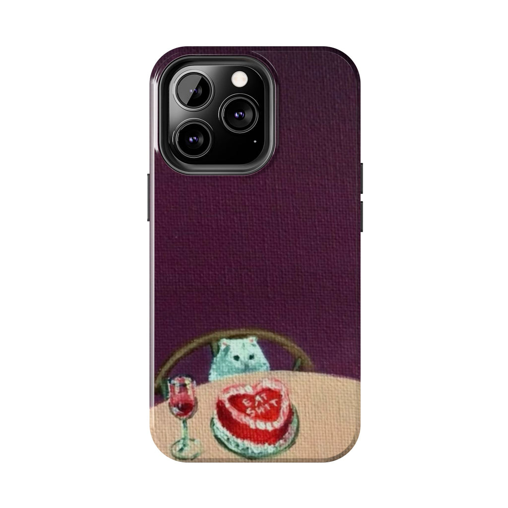 Cute Cat Phone Case, Funny Pet Animal Design, iPhone & Samsung Protective Cover, Birthday Cake Art, Unique Gift for Cat Lovers