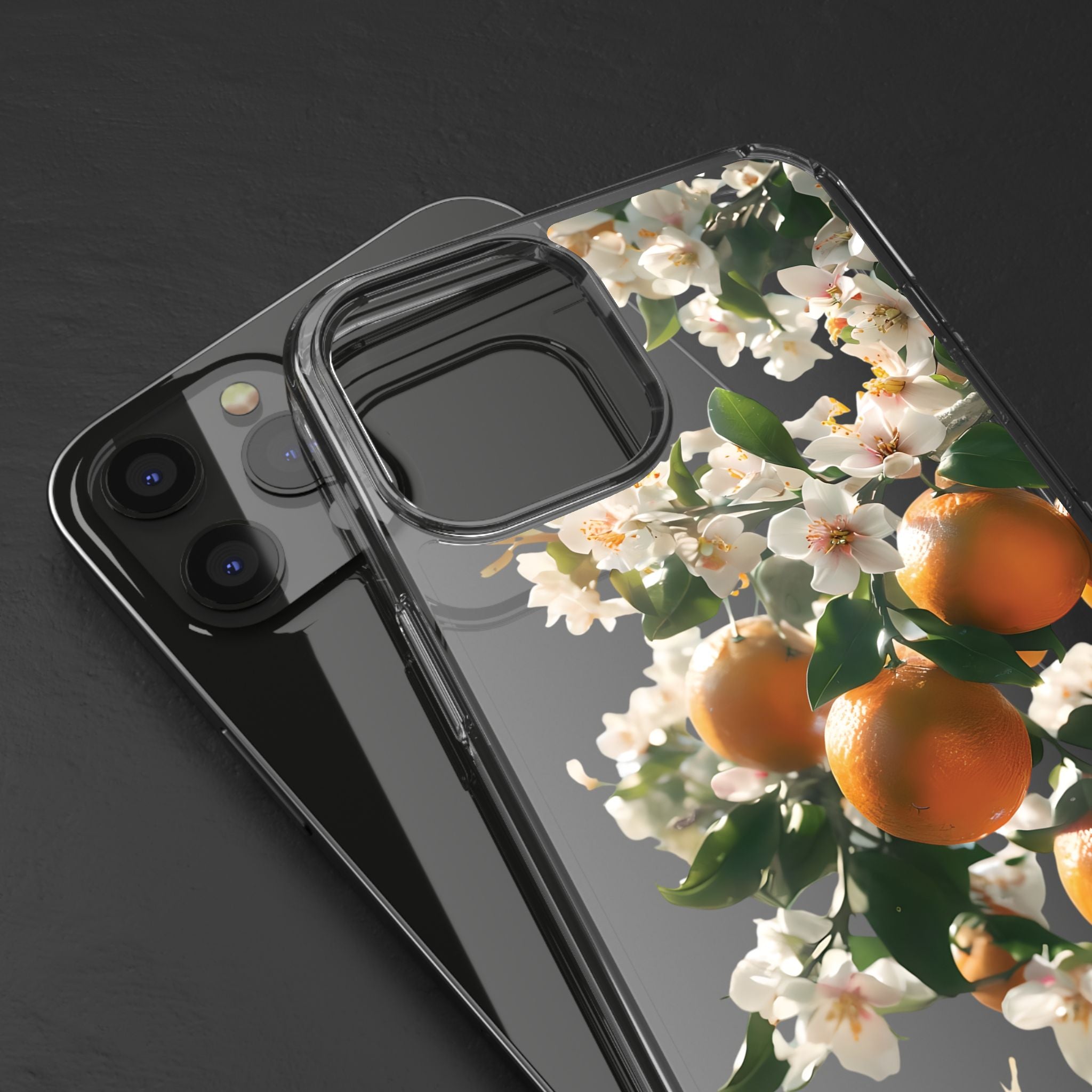 Citrus Blossom Floral Clear Phone Case, Protective Gift for Her, iPhone, Samsung, Google, Huawei