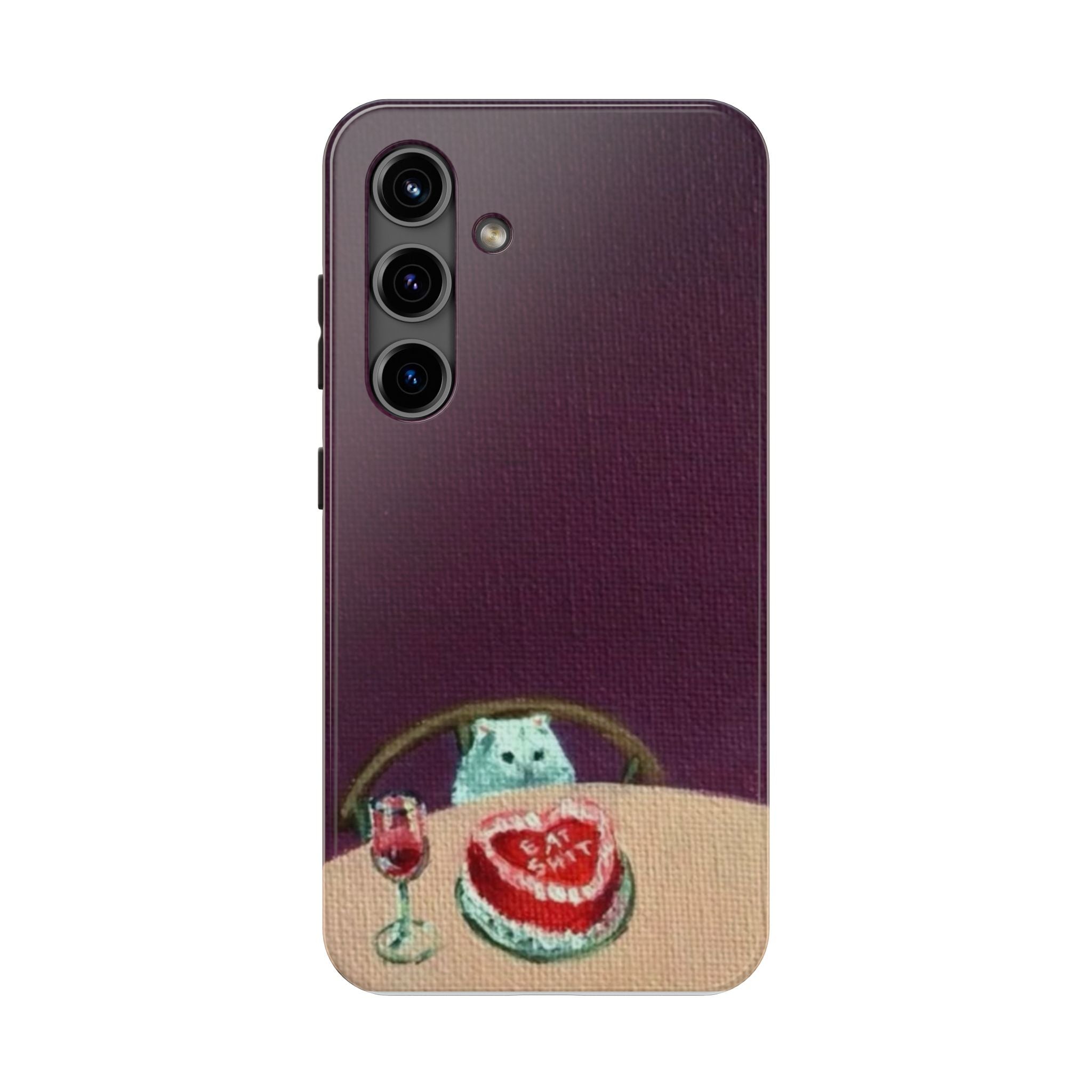Cute Cat Phone Case, Funny Pet Animal Design, iPhone & Samsung Protective Cover, Birthday Cake Art, Unique Gift for Cat Lovers