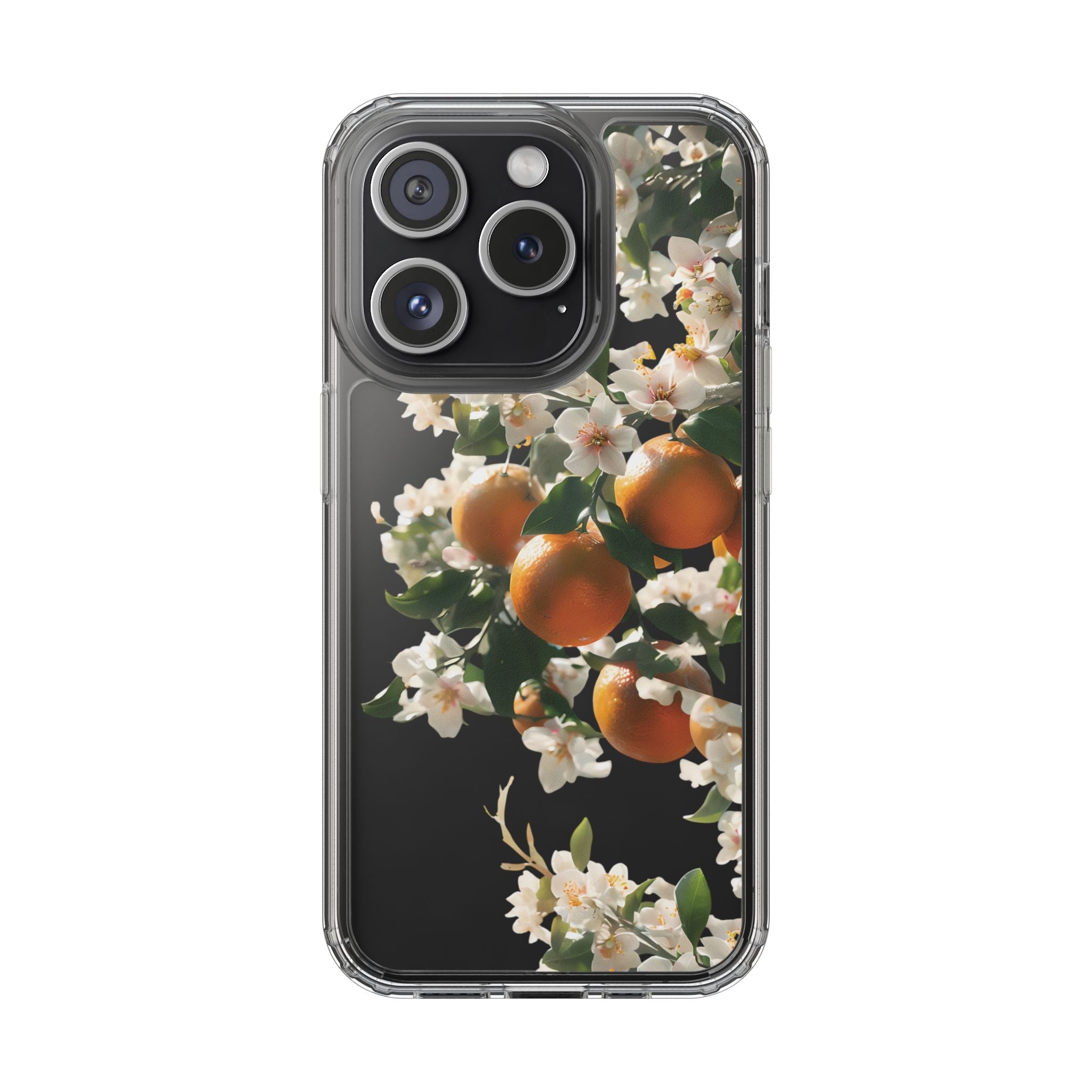 Citrus Blossom Floral Clear Phone Case, Protective Gift for Her, iPhone, Samsung, Google, Huawei