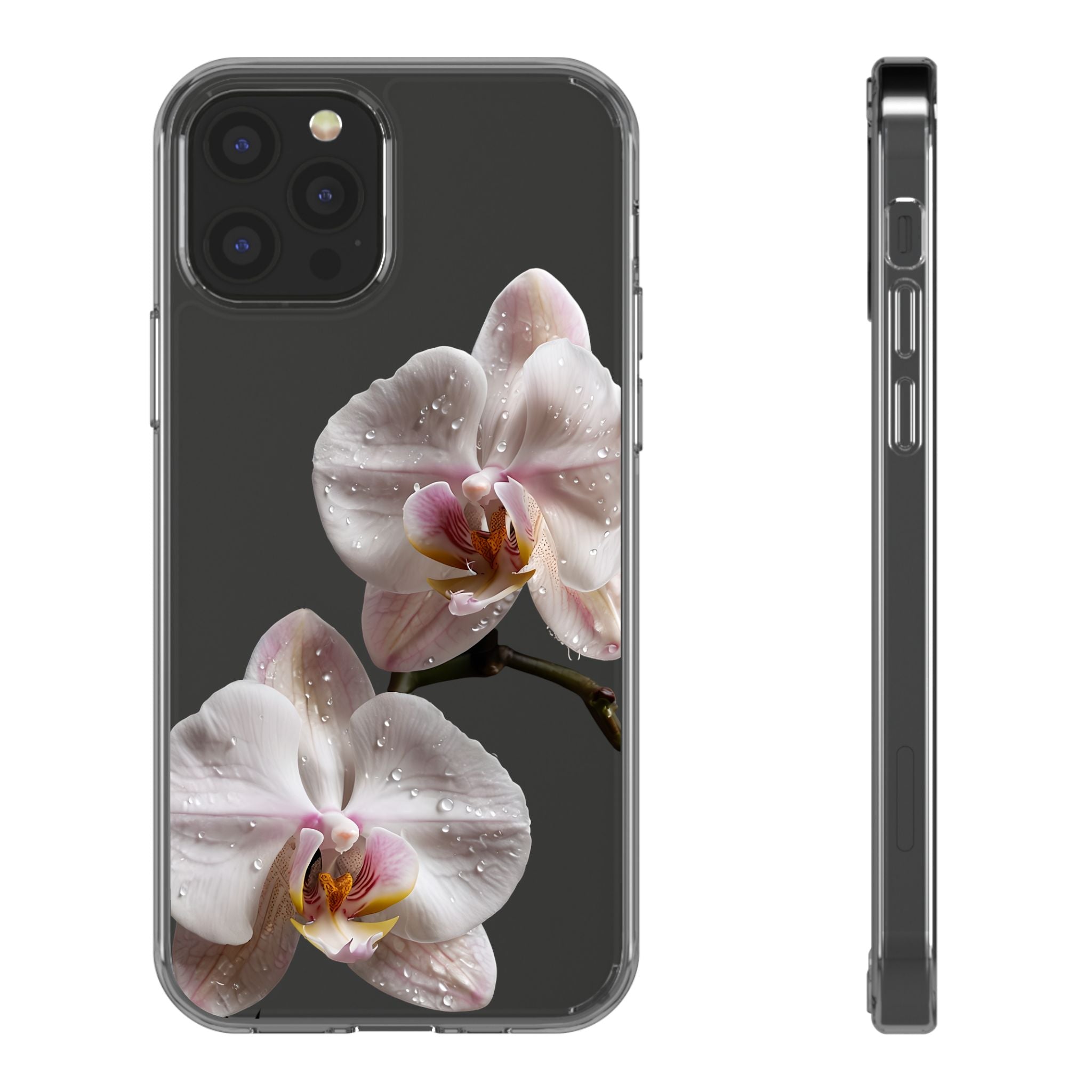 Clear Orchid Phone Case, Protective Case for iPhone, Samsung, Android