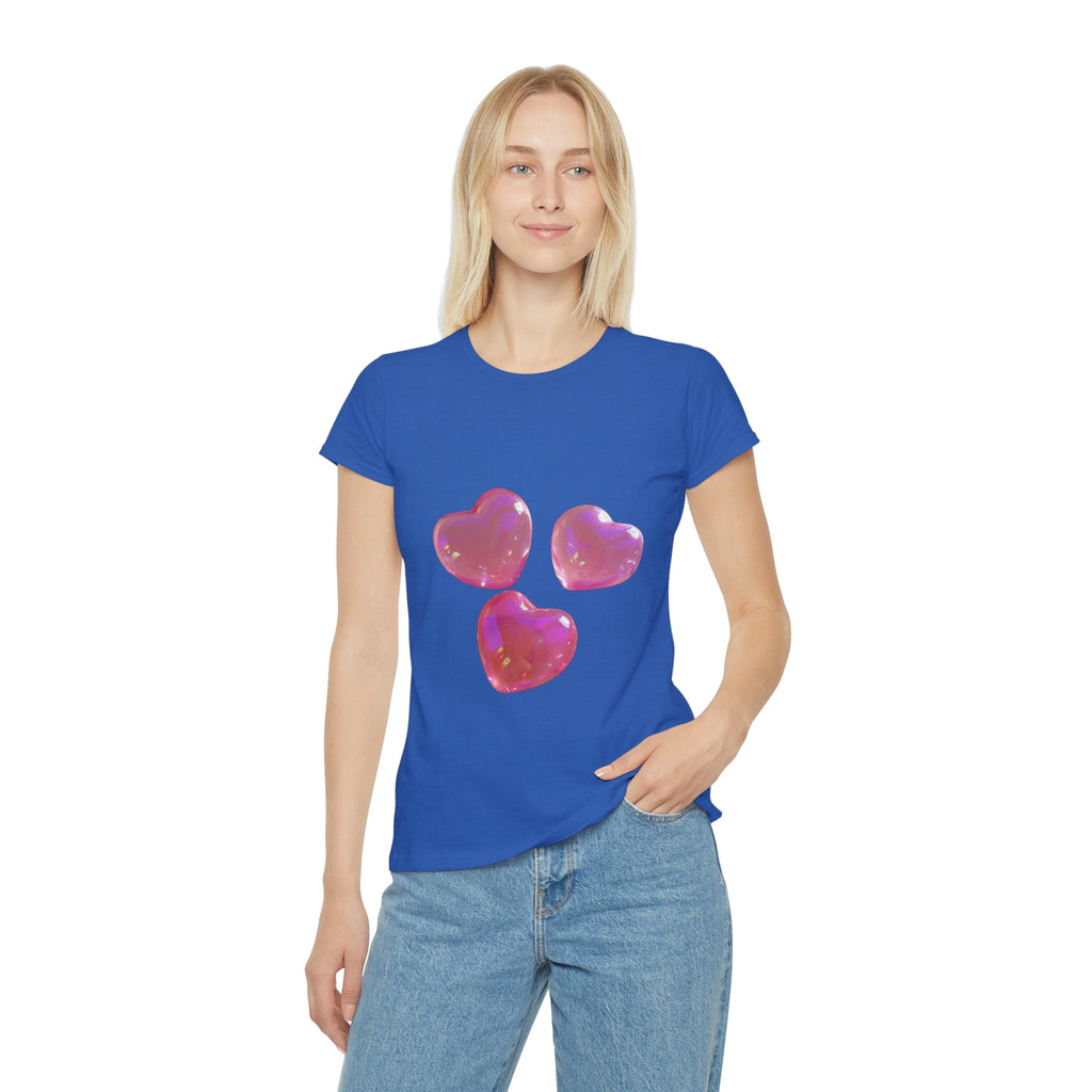 Jelly Pink Hearts T-Shirt, Cute Love Graphic Tee, Aesthetic Heart Design, Soft Cotton Apparel, Unique Gift for Women Girls
