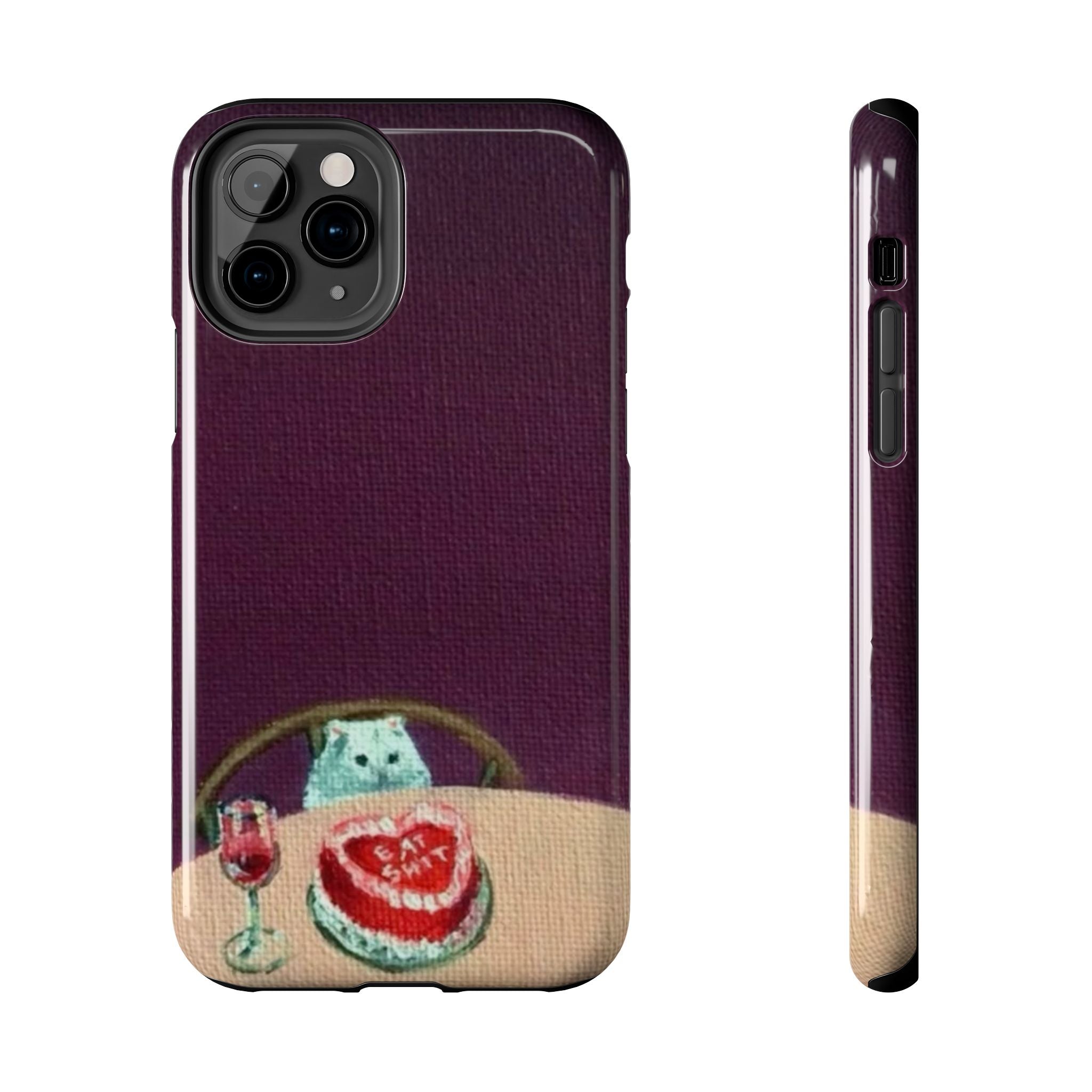 Cute Cat Phone Case, Funny Pet Animal Design, iPhone & Samsung Protective Cover, Birthday Cake Art, Unique Gift for Cat Lovers