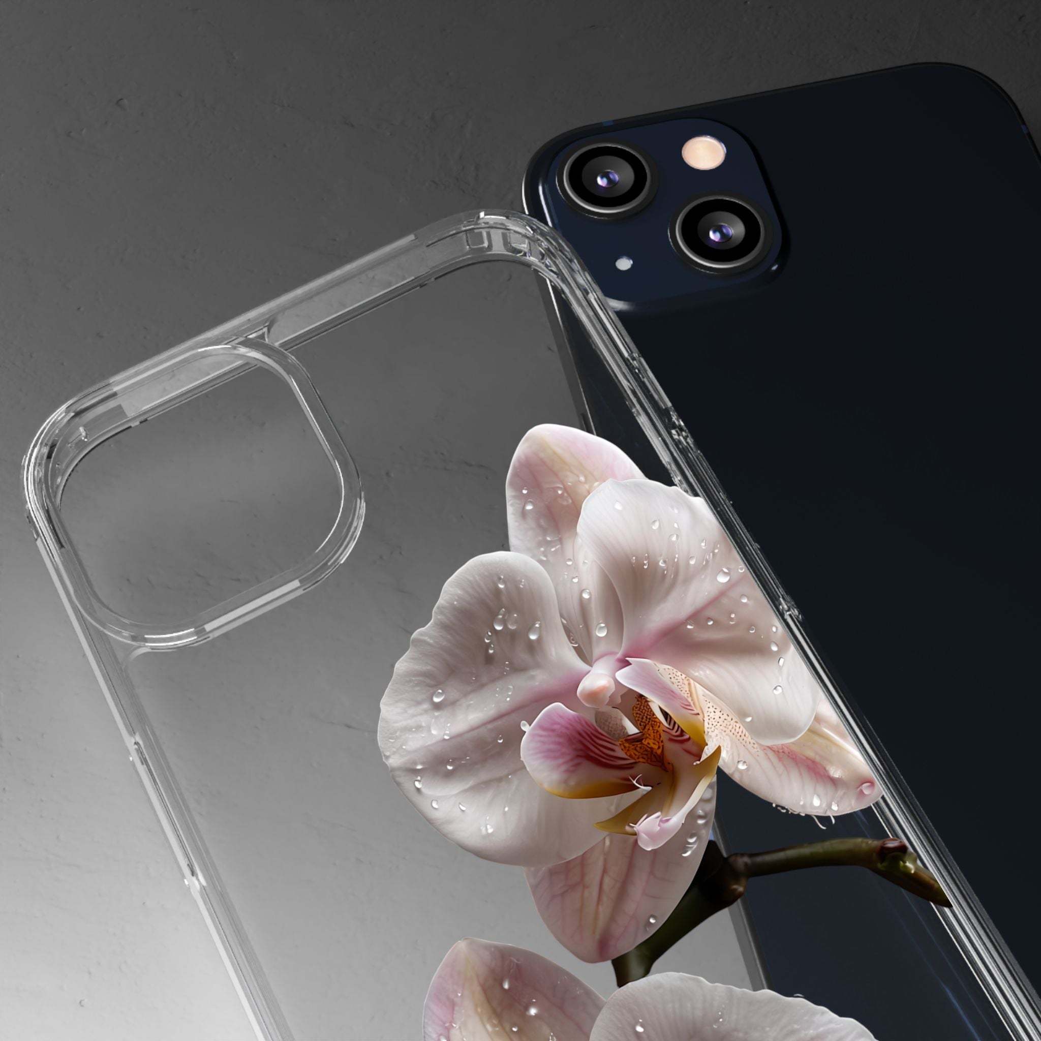 Clear Orchid Phone Case, Protective Case for iPhone, Samsung, Android