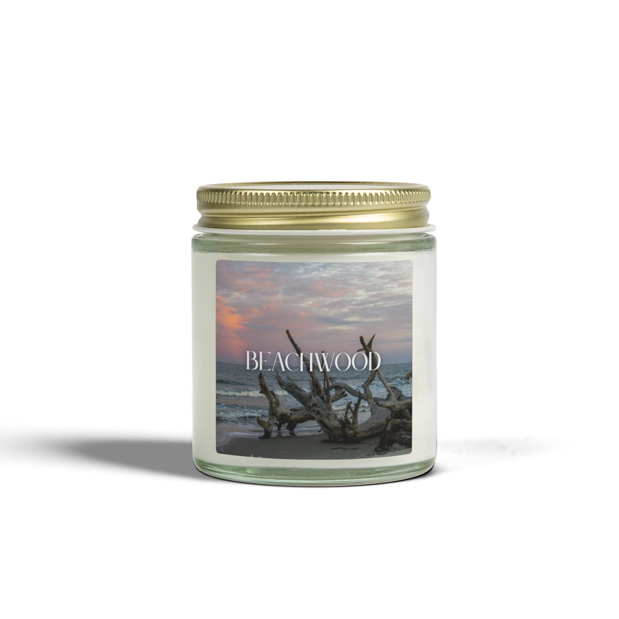 Beachwood Scented Candle, Coconut Apricot Wax, Coastal Home Fragrance, Ocean Scented Aroma, Calming Decor Gift, 4oz & 9oz