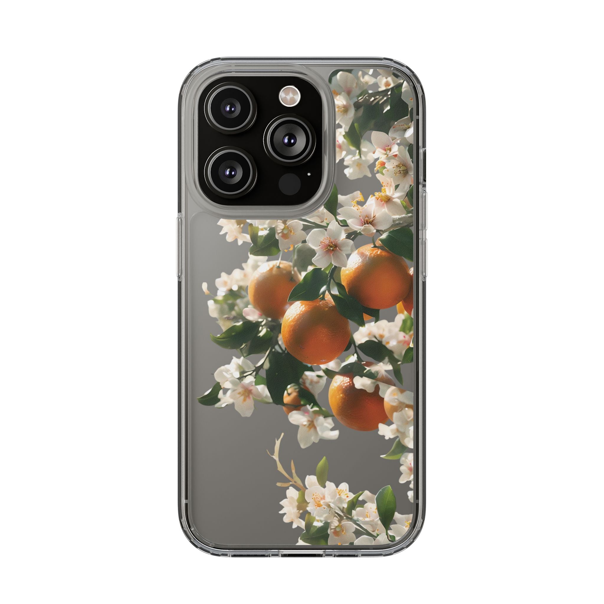 Citrus Blossom Floral Clear Phone Case, Protective Gift for Her, iPhone, Samsung, Google, Huawei