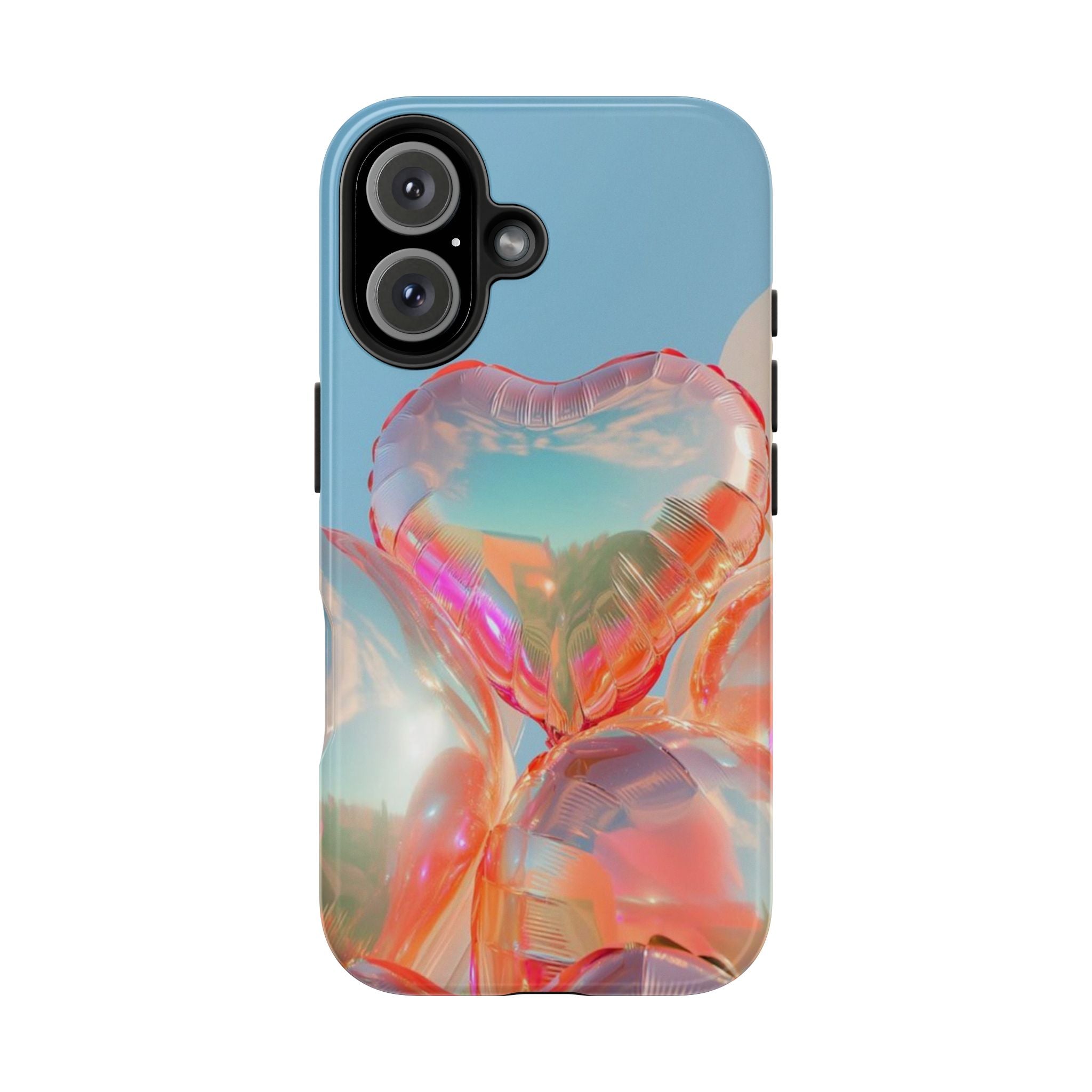 Heart Balloon Phone Case, Iridescent Love Design, iPhone & Samsung Protective Cover, Cute Aesthetic Fun, Girls Women Unique Gift