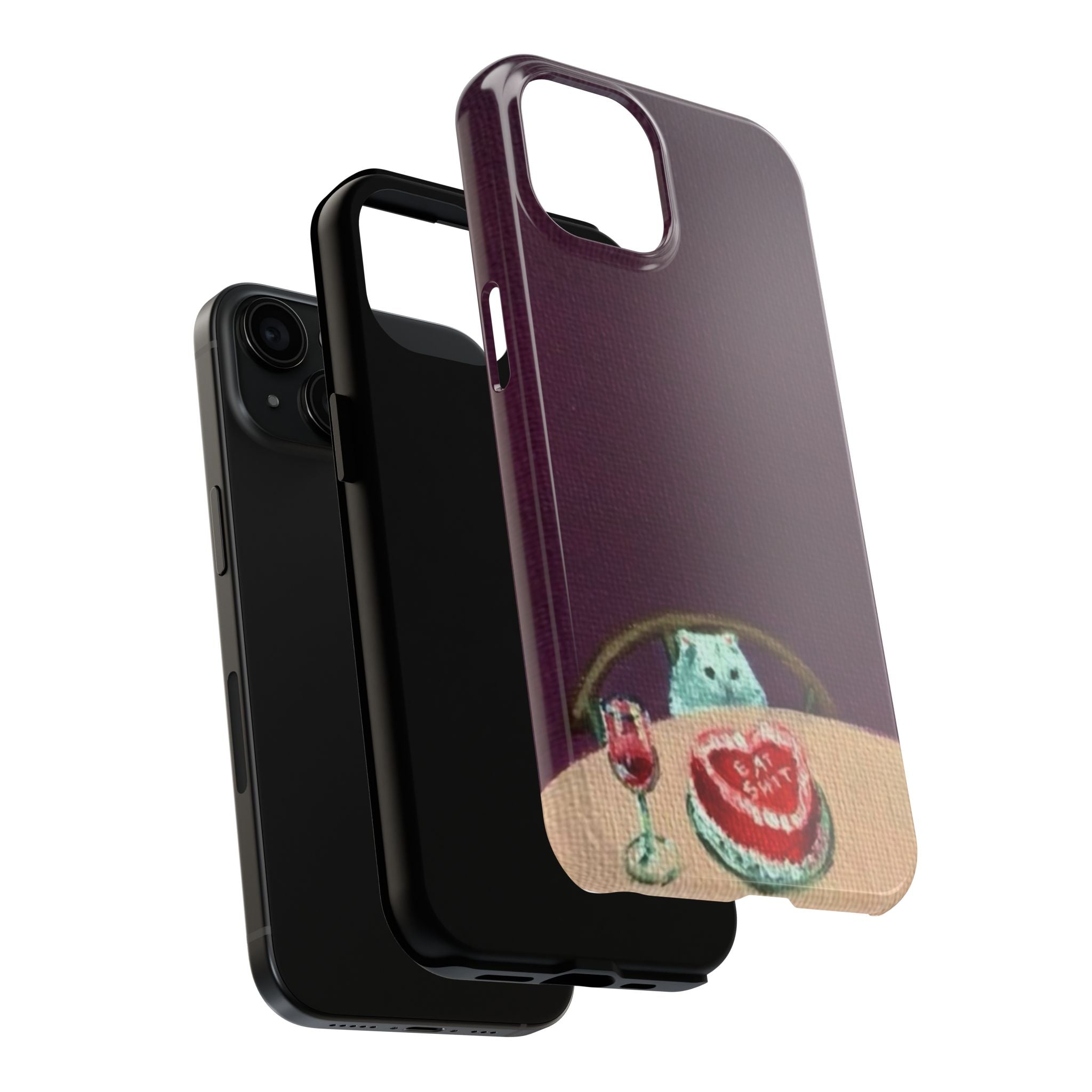 Cute Cat Phone Case, Funny Pet Animal Design, iPhone & Samsung Protective Cover, Birthday Cake Art, Unique Gift for Cat Lovers