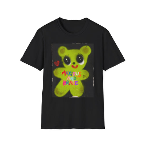 Anxious and Brave Bear T-Shirt – Cute Mental Health Graphic Tee for Men & Women