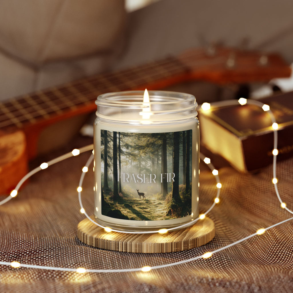 Pine Forest Scented Candle, Coconut Apricot Wax, Fresh Forest Scent, Winter Holiday Aroma, Woodsy Home Decor Gift, 4oz & 9oz