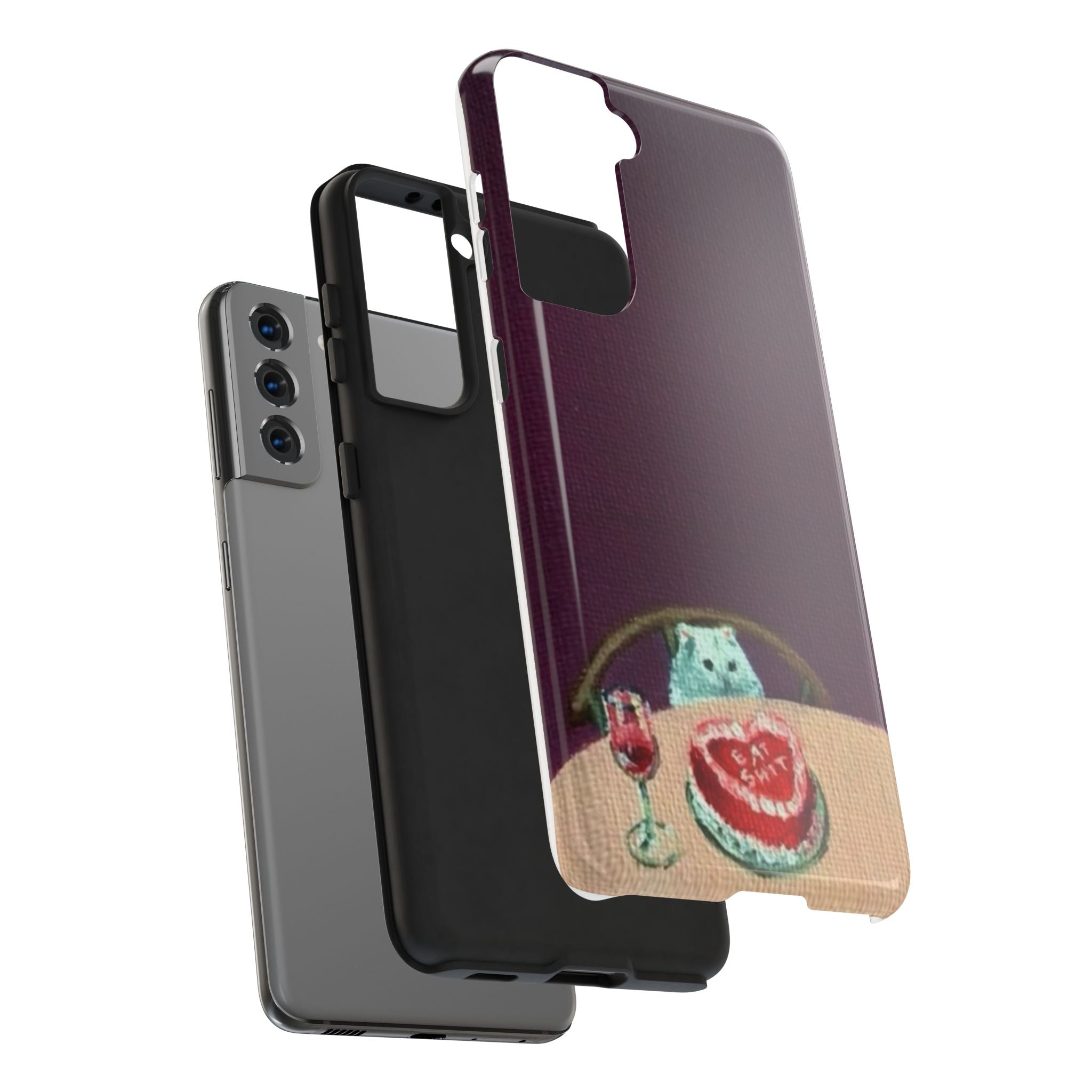 Cute Cat Phone Case, Funny Pet Animal Design, iPhone & Samsung Protective Cover, Birthday Cake Art, Unique Gift for Cat Lovers