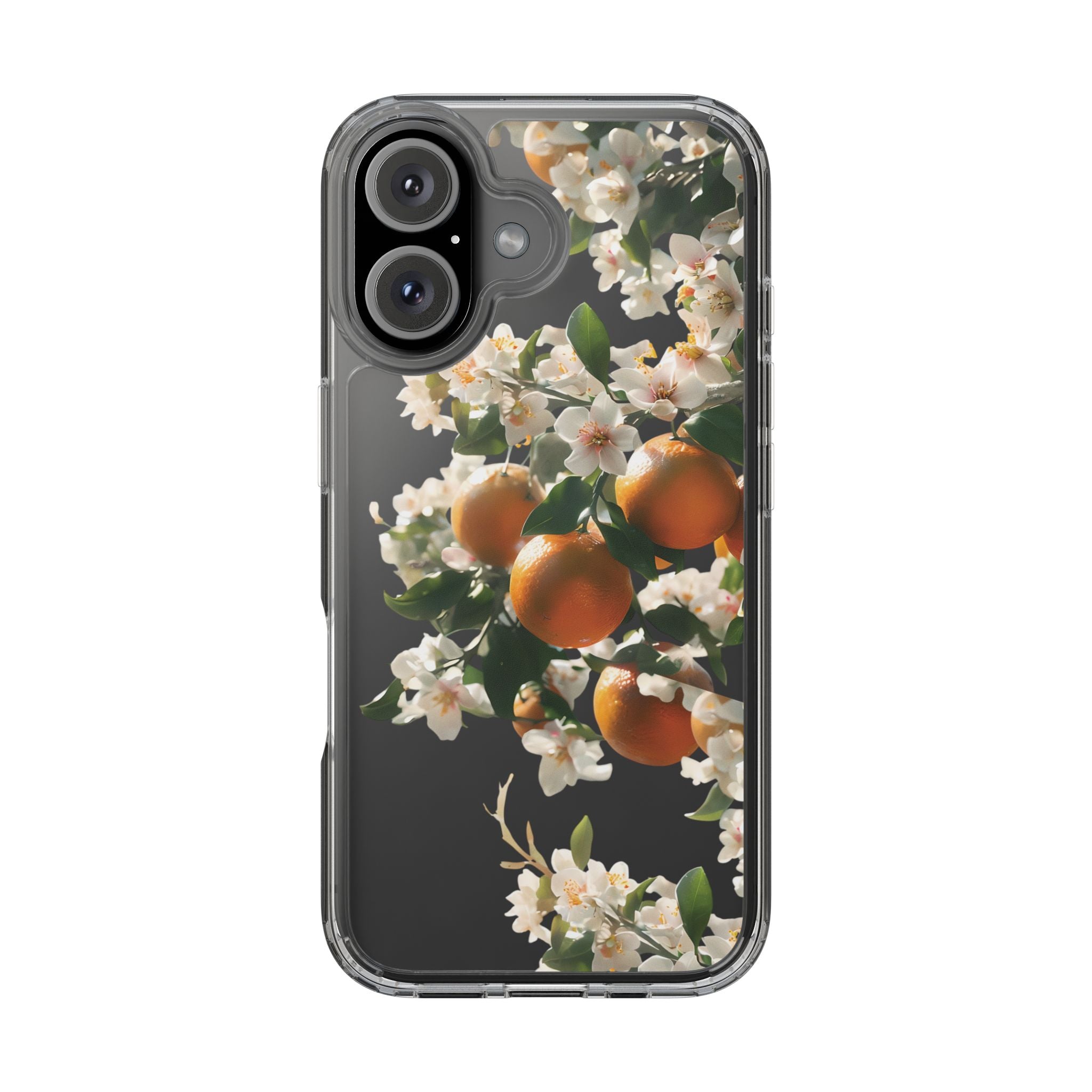 Citrus Blossom Floral Clear Phone Case, Protective Gift for Her, iPhone, Samsung, Google, Huawei