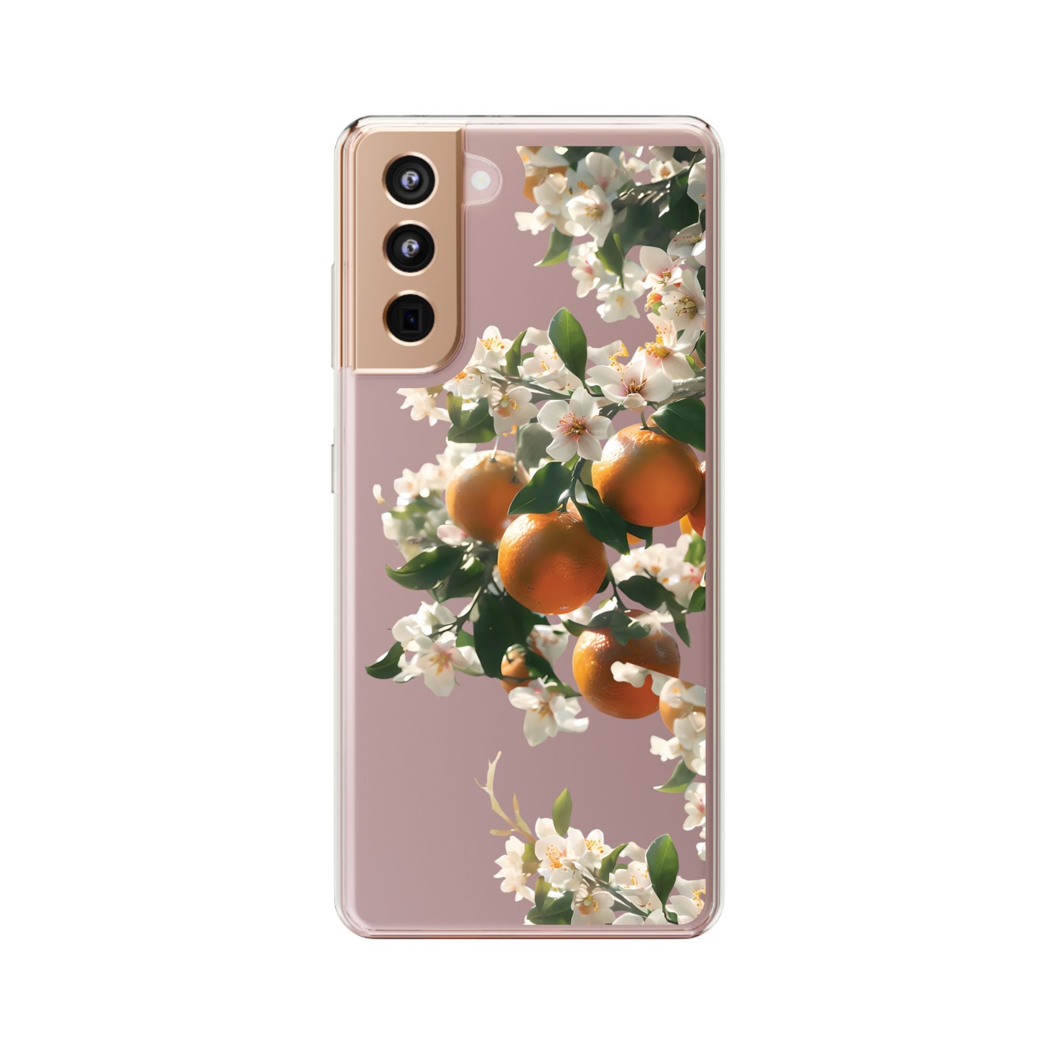 Citrus Blossom Floral Clear Phone Case, Protective Gift for Her, iPhone, Samsung, Google, Huawei