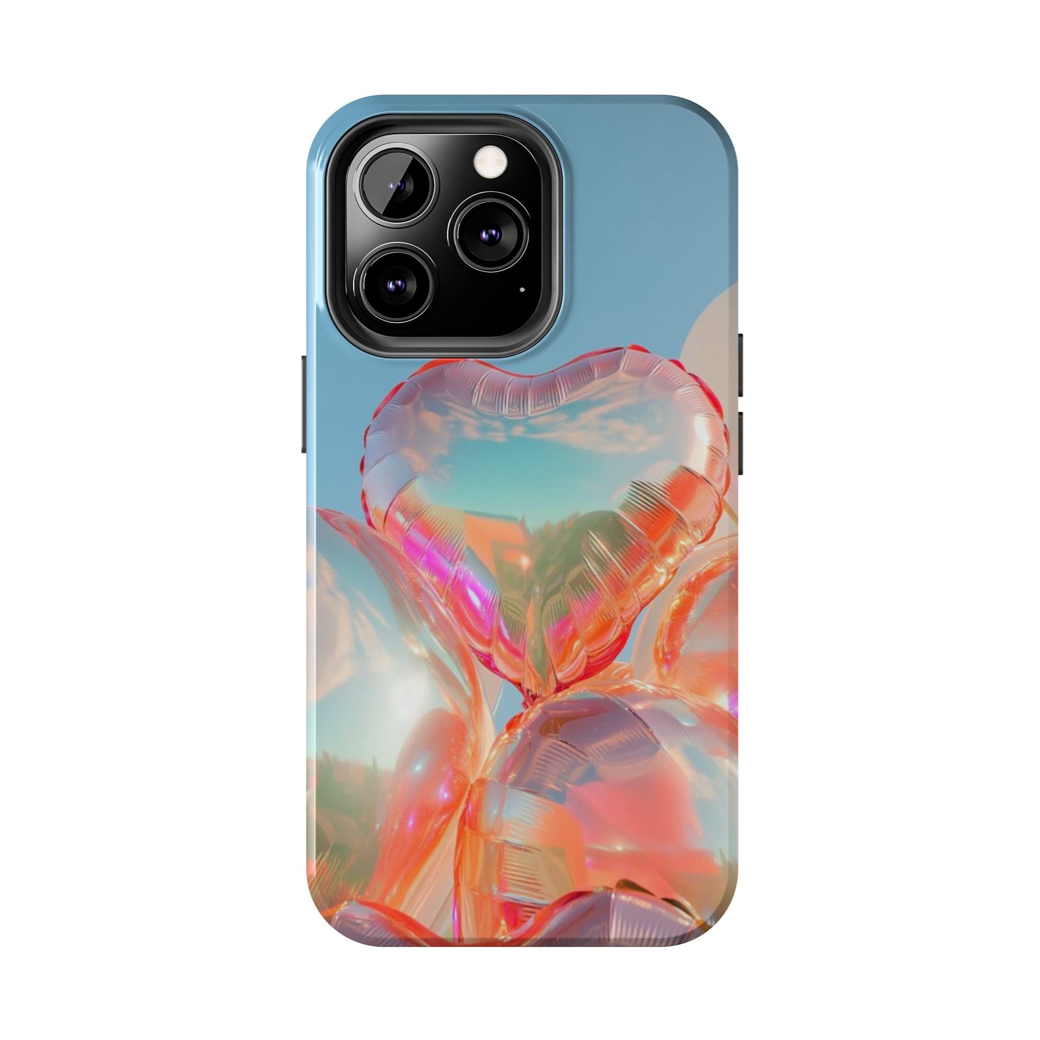 Heart Balloon Phone Case, Iridescent Love Design, iPhone & Samsung Protective Cover, Cute Aesthetic Fun, Girls Women Unique Gift