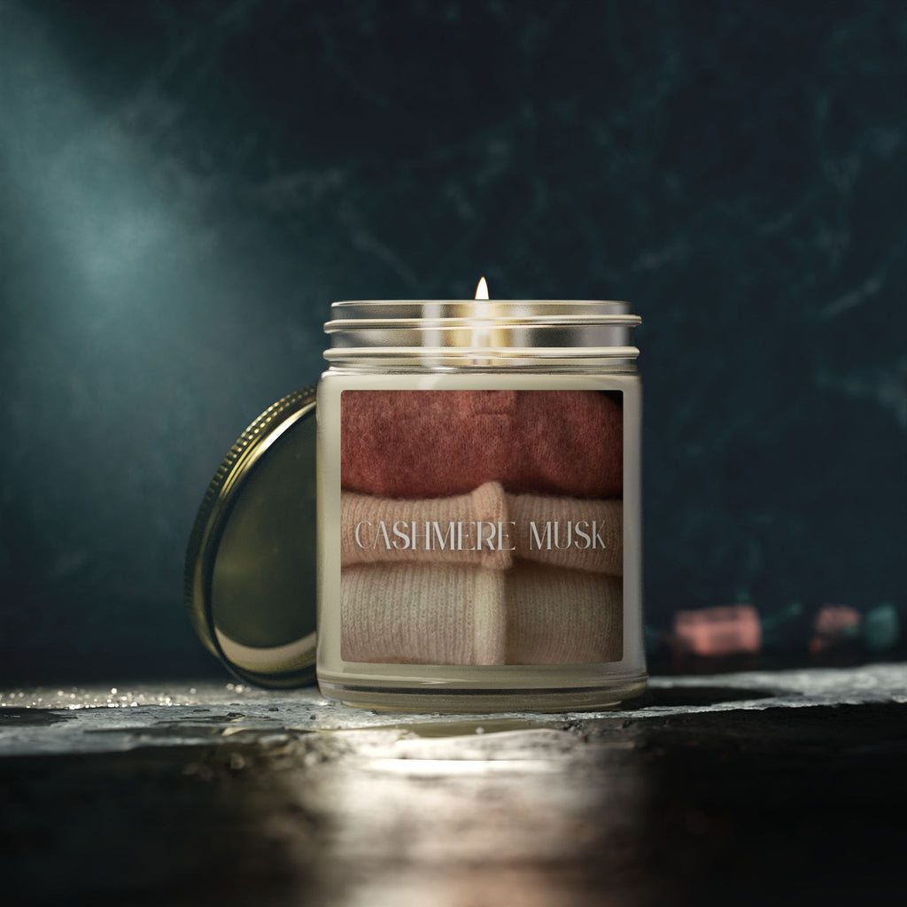 Cashmere Musk Scented Candle, Coconut Apricot Wax, Comforting Aroma, Soft Elegant Scent, Soothing Home Fragrance Gift, 4oz & 9oz