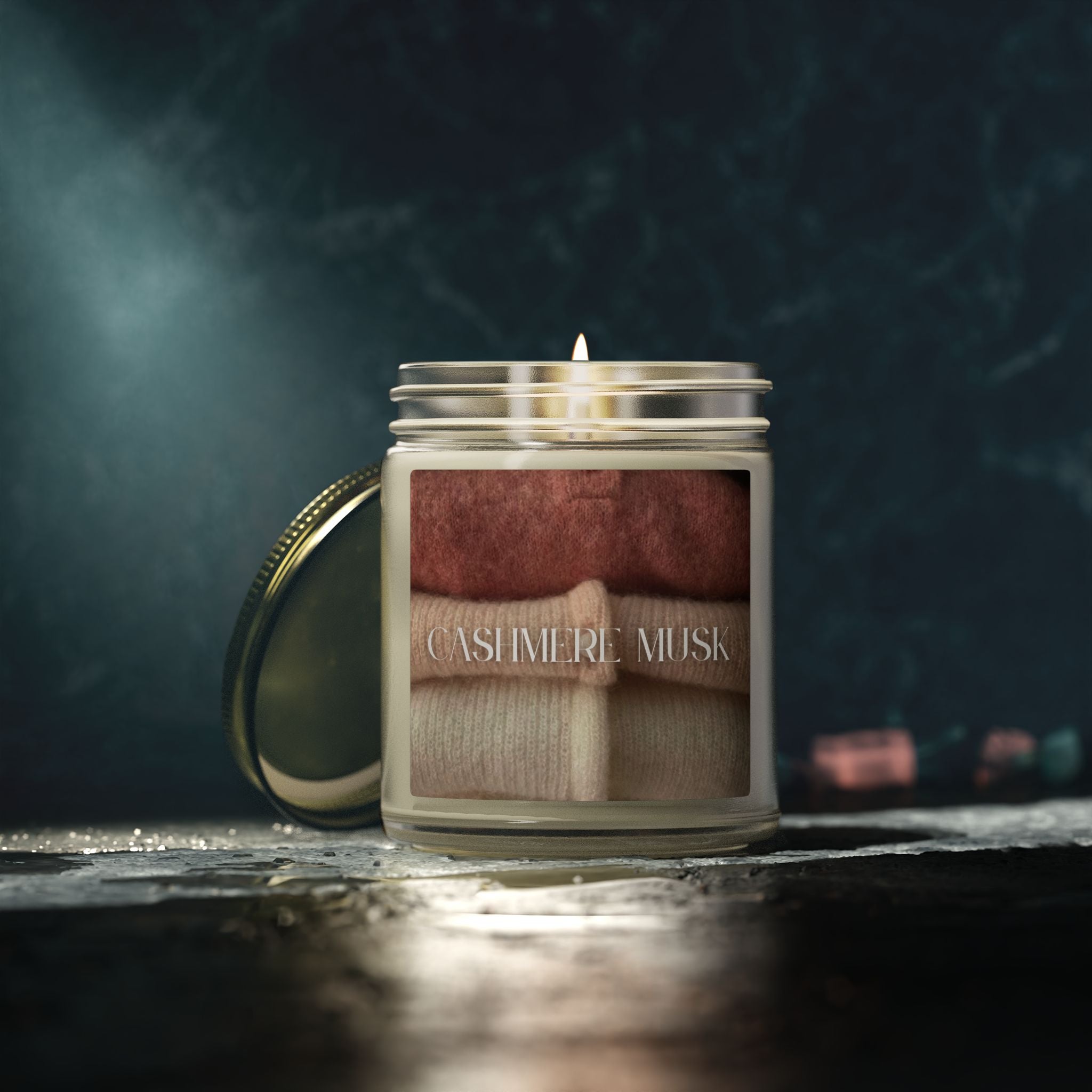 Cashmere Musk Scented Candle, Coconut Apricot Wax, Comforting Aroma, Soft Elegant Scent, Soothing Home Fragrance Gift, 4oz & 9oz