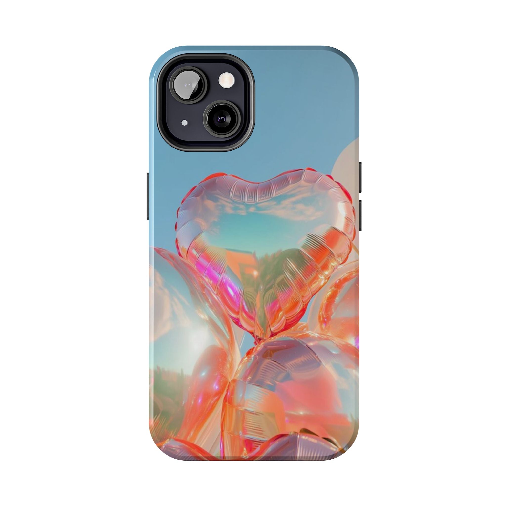 Heart Balloon Phone Case, Iridescent Love Design, iPhone & Samsung Protective Cover, Cute Aesthetic Fun, Girls Women Unique Gift