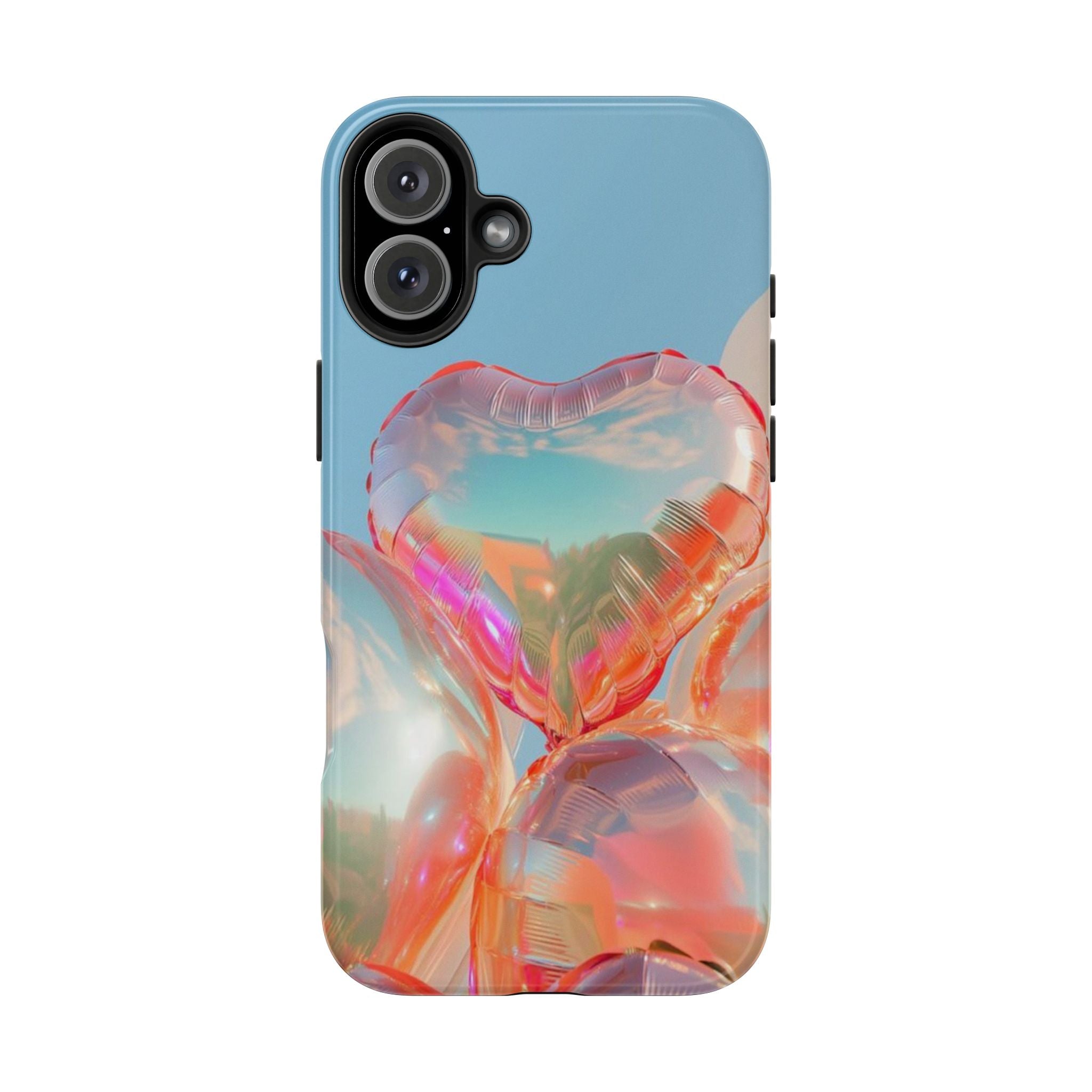 Heart Balloon Phone Case, Iridescent Love Design, iPhone & Samsung Protective Cover, Cute Aesthetic Fun, Girls Women Unique Gift