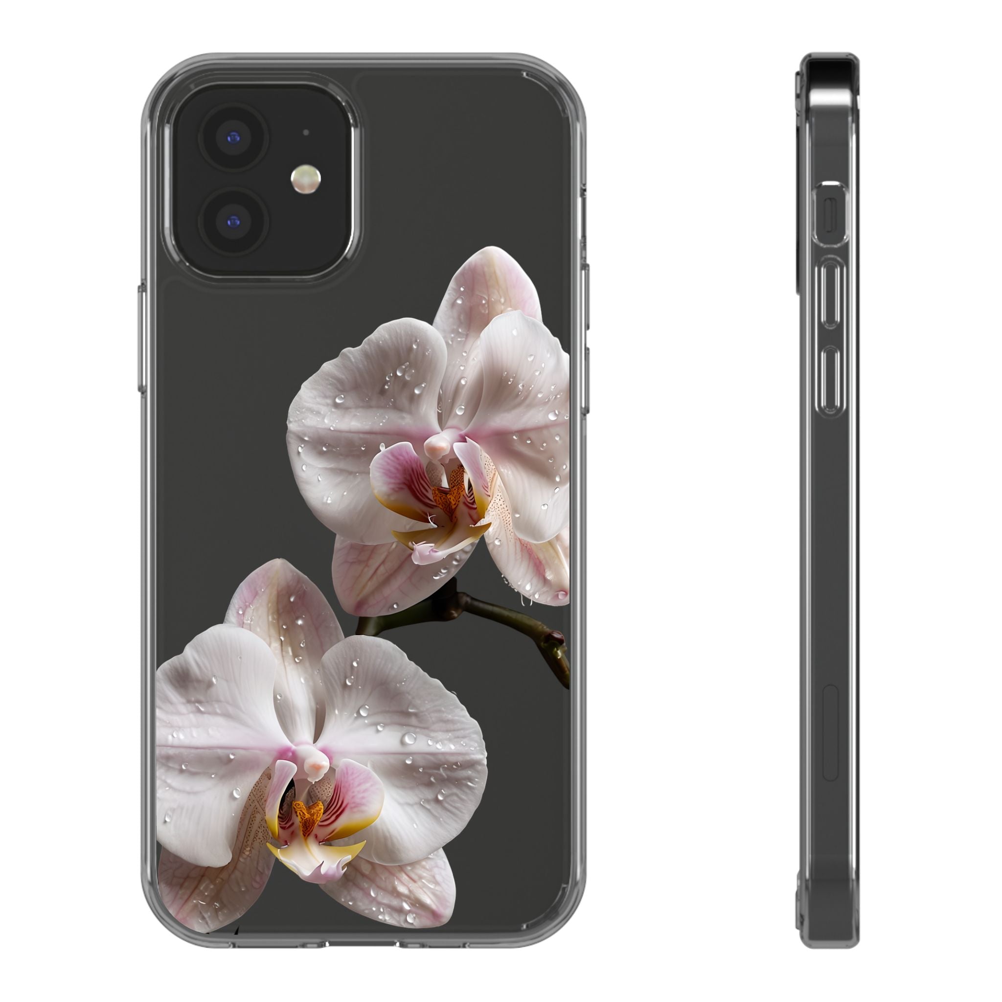 Clear Orchid Phone Case, Protective Case for iPhone, Samsung, Android