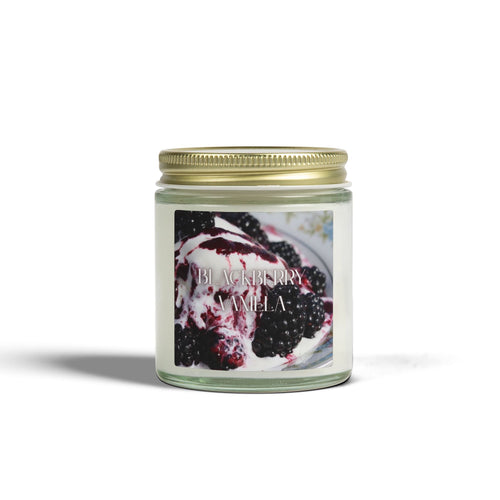 Blackberry Vanilla Scented Candle, Coconut Apricot Wax, Sweet Berry Scent, Fruity Warm Fragrance, Relaxing Home Decor, 4oz & 9oz