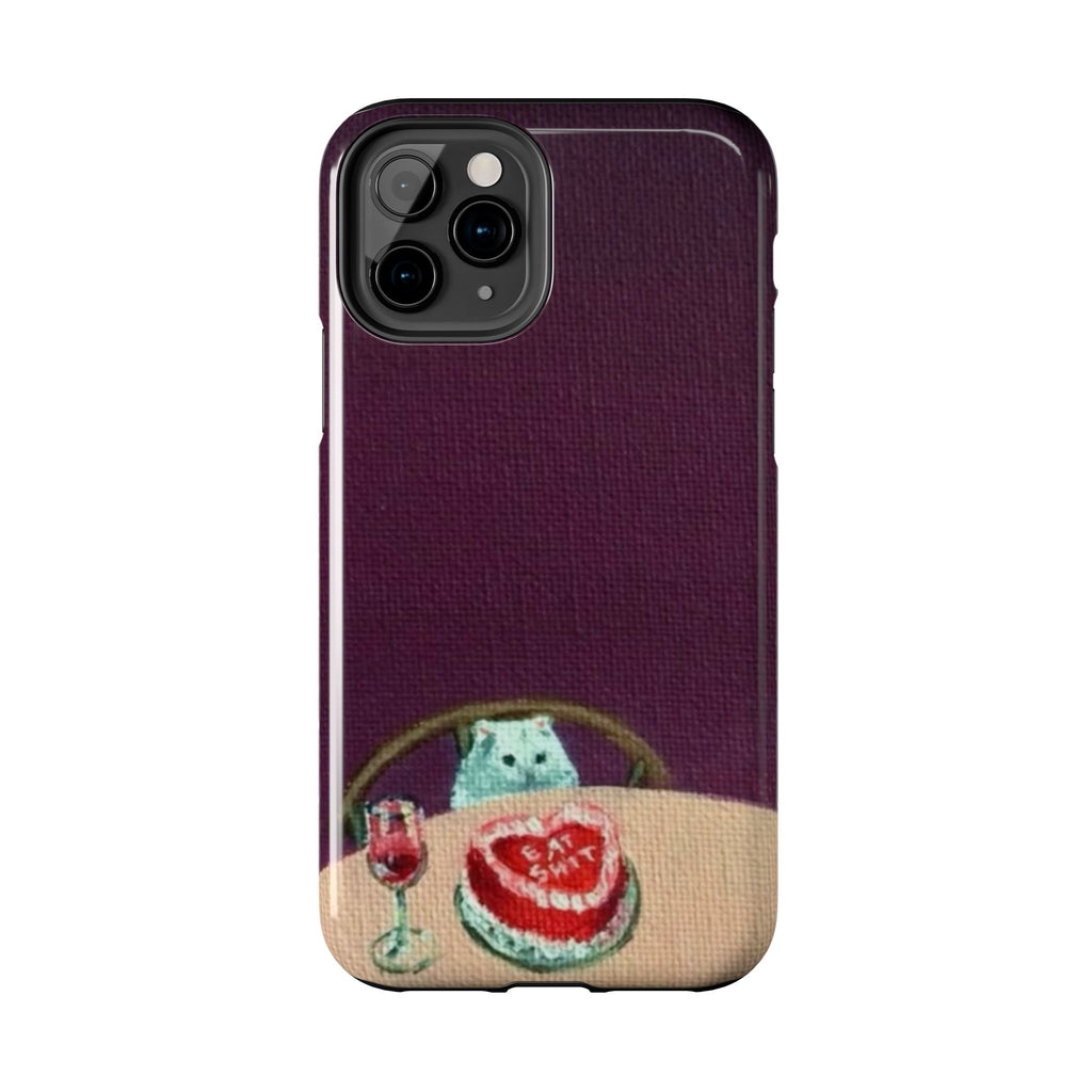 Cute Cat Phone Case, Funny Pet Animal Design, iPhone & Samsung Protective Cover, Birthday Cake Art, Unique Gift for Cat Lovers