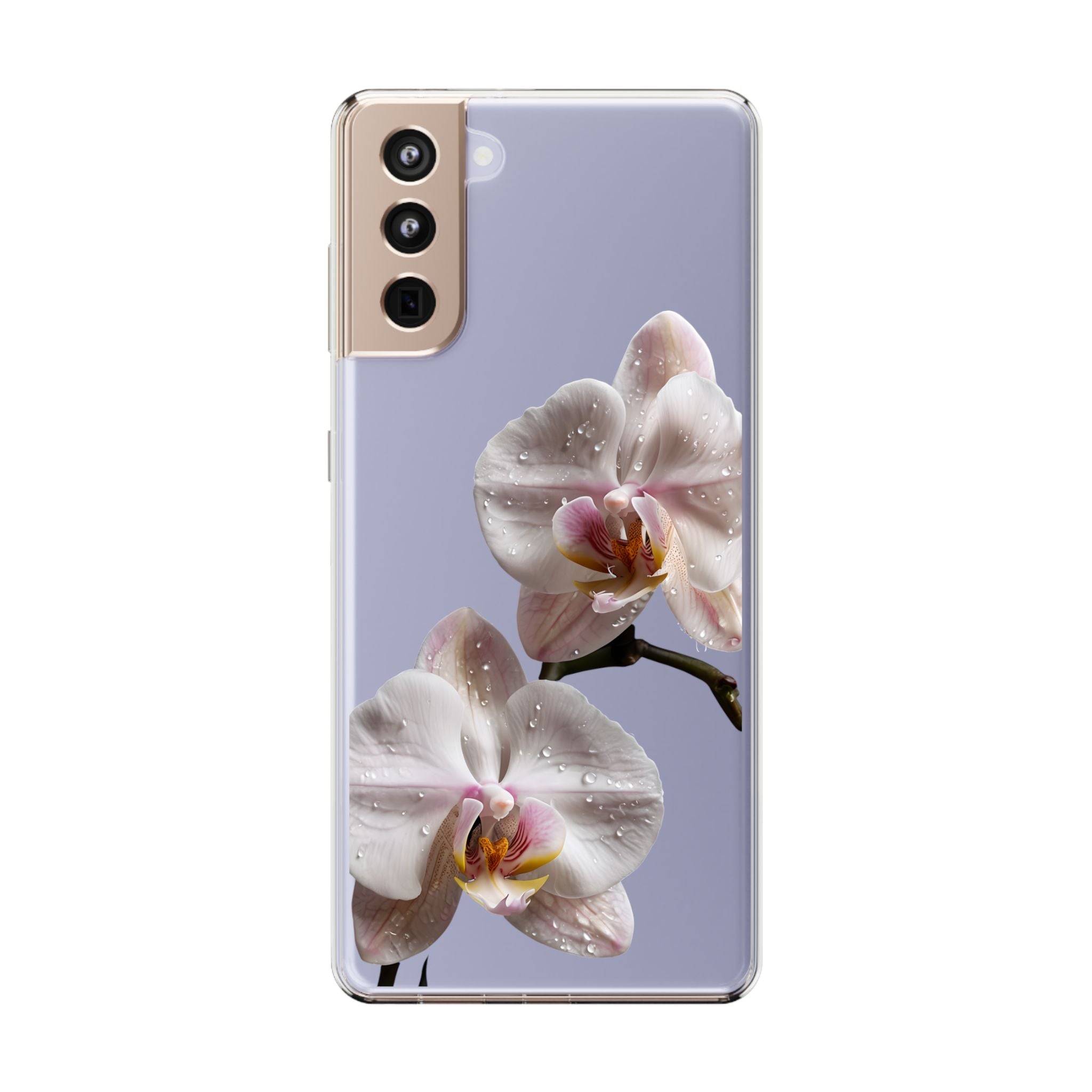 Clear Orchid Phone Case, Protective Case for iPhone, Samsung, Android