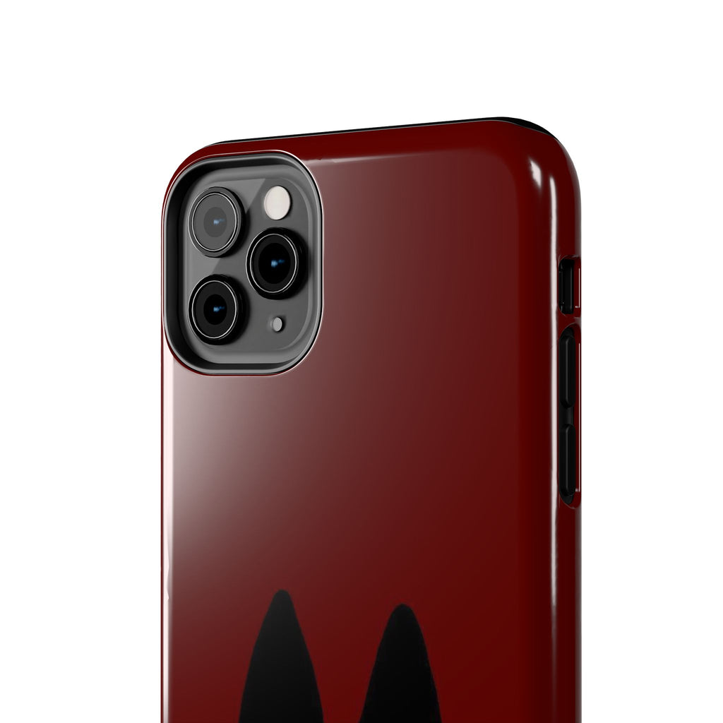 Black Cat Phone Case – Minimal Cute Design, Slim Protective Burgundy Cover