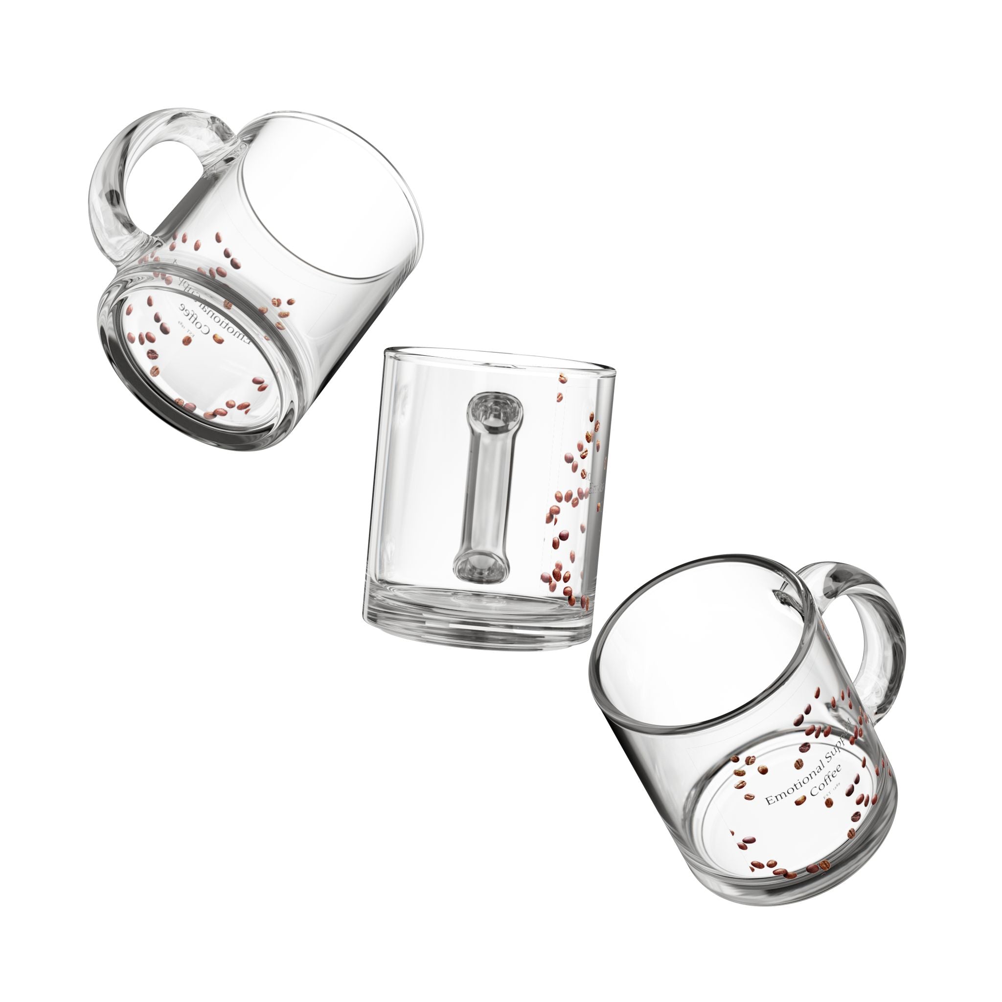 Emotional Support Glass Mug — 10oz Clear Coffee Cup with C-Handle