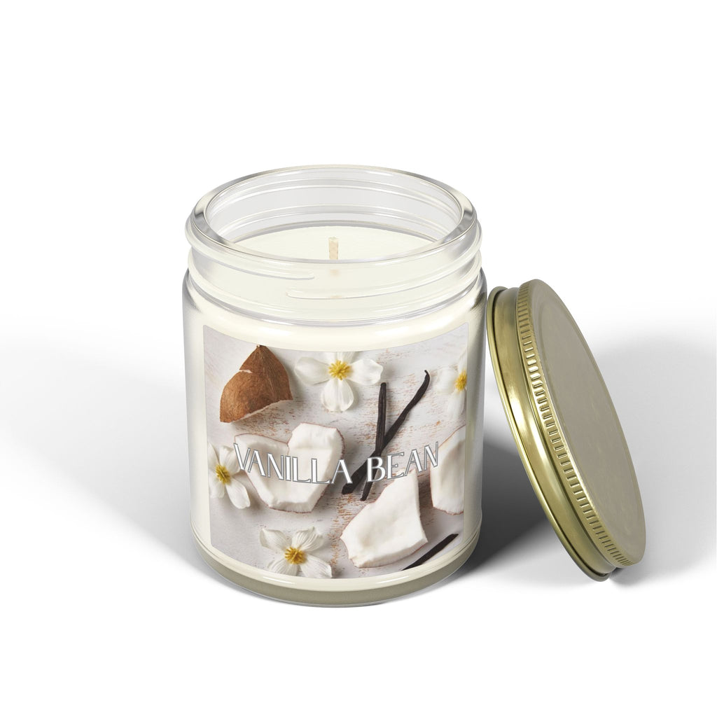 Vanilla Bean Scented Candle, Coconut Apricot Wax, Cozy Home Fragrance, Long Lasting Clean Burn, Aromatherapy Gift, 4oz & 9oz